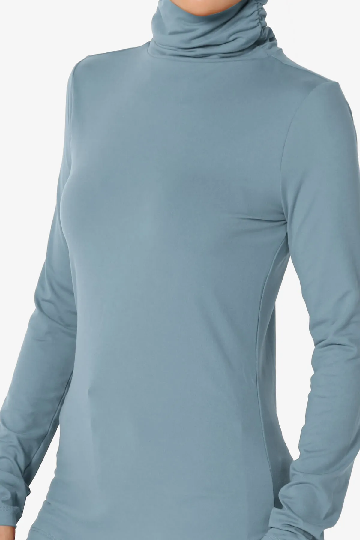 Viable Ruched Turtle Neck Long Sleeve Top PLUS