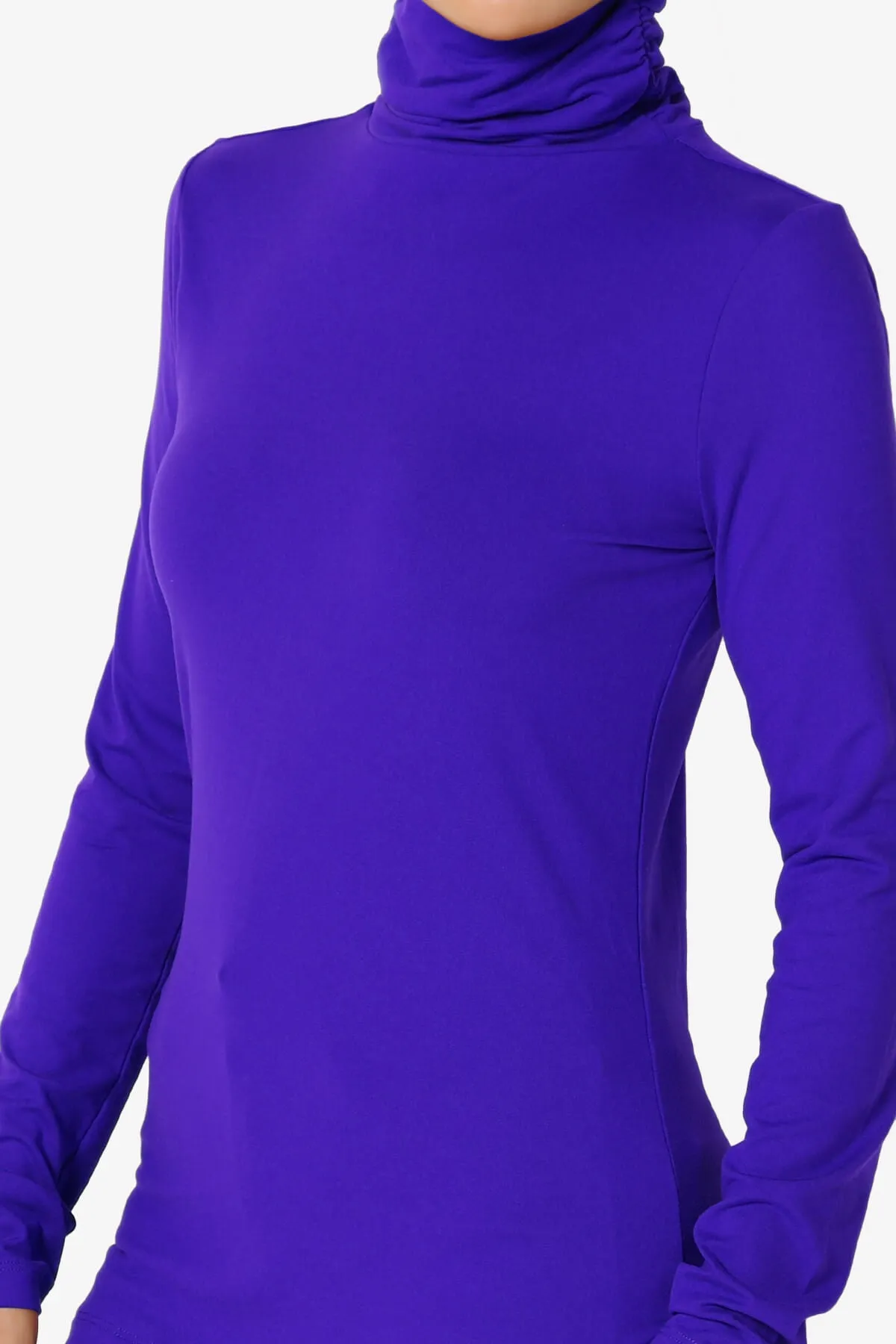 Viable Ruched Turtle Neck Long Sleeve Top PLUS