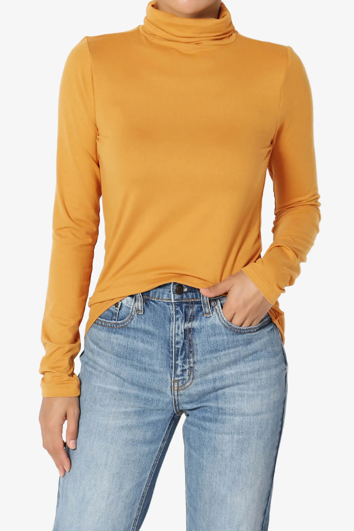 Viable Ruched Turtle Neck Long Sleeve Top PLUS