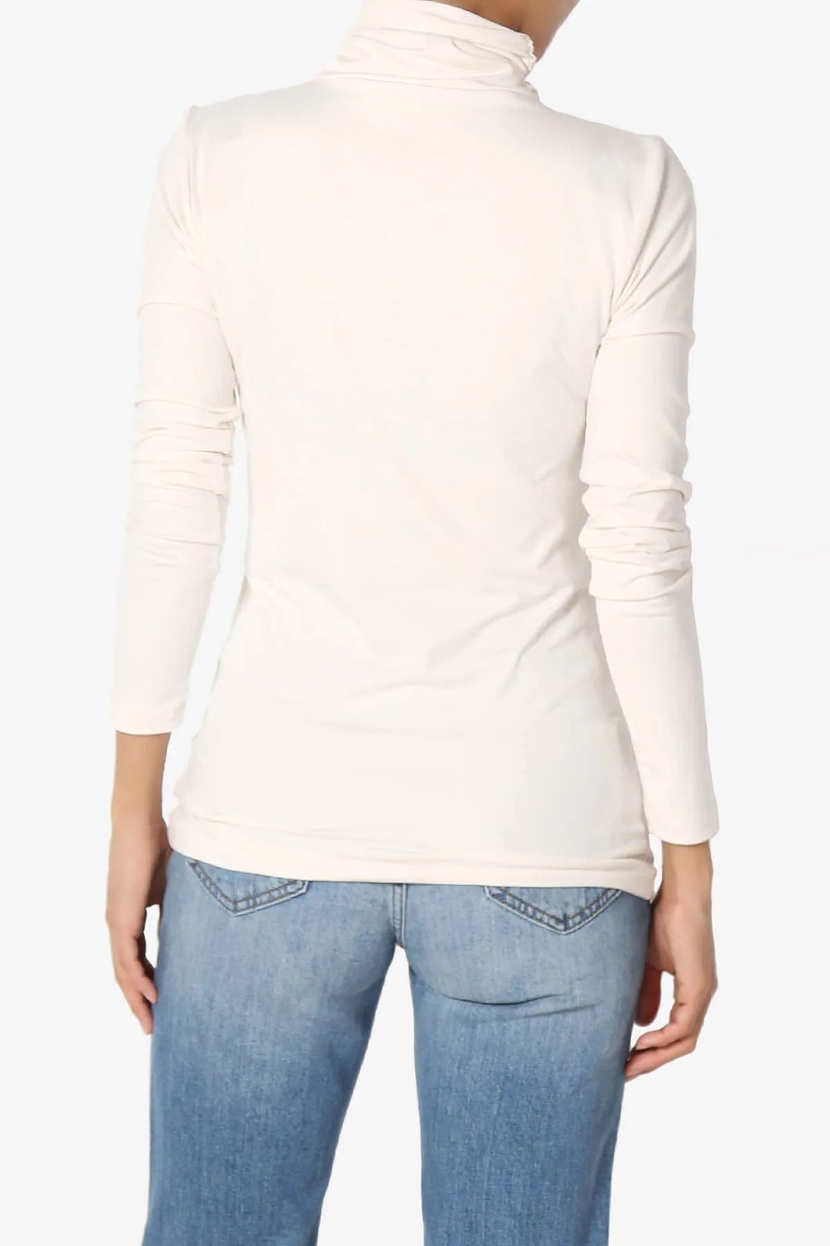 Viable Ruched Turtle Neck Long Sleeve Top PLUS