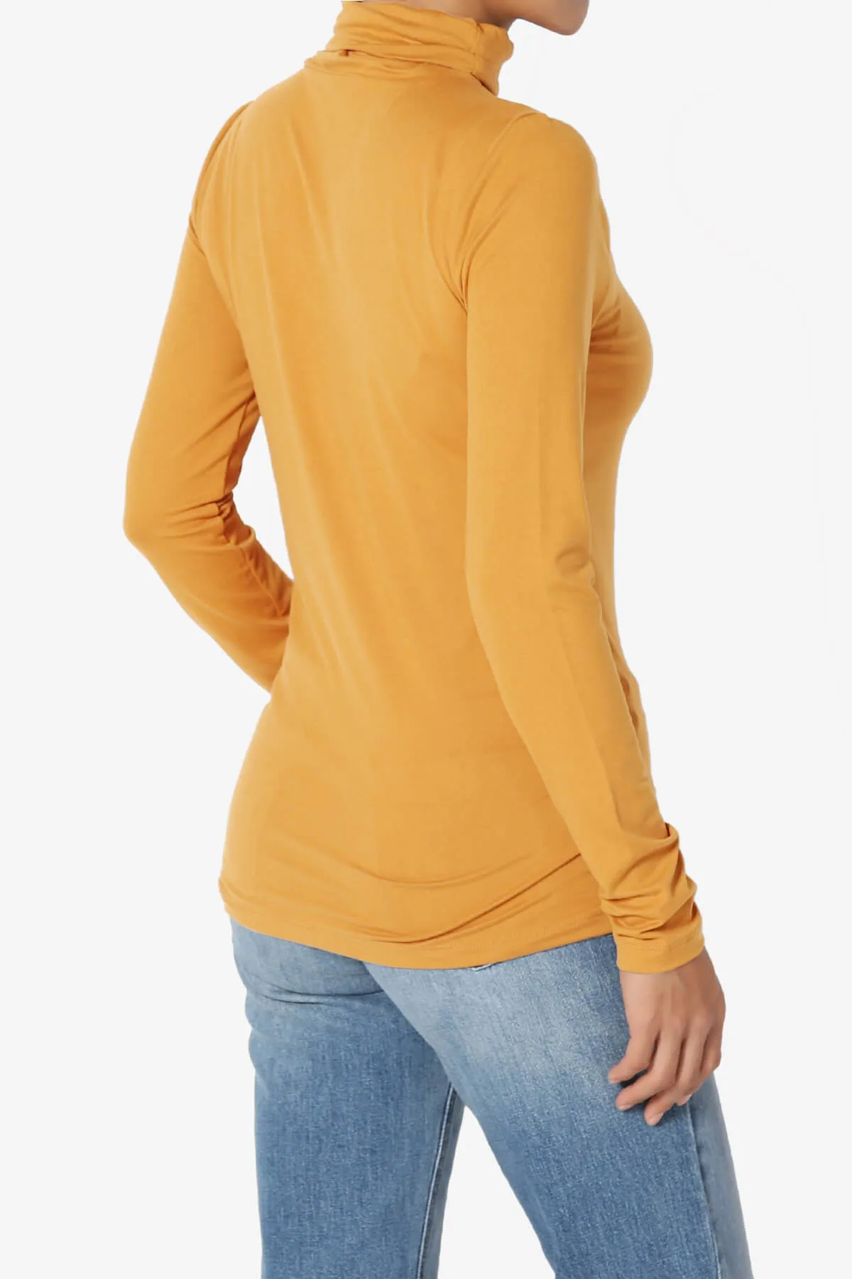Viable Ruched Turtle Neck Long Sleeve Top PLUS