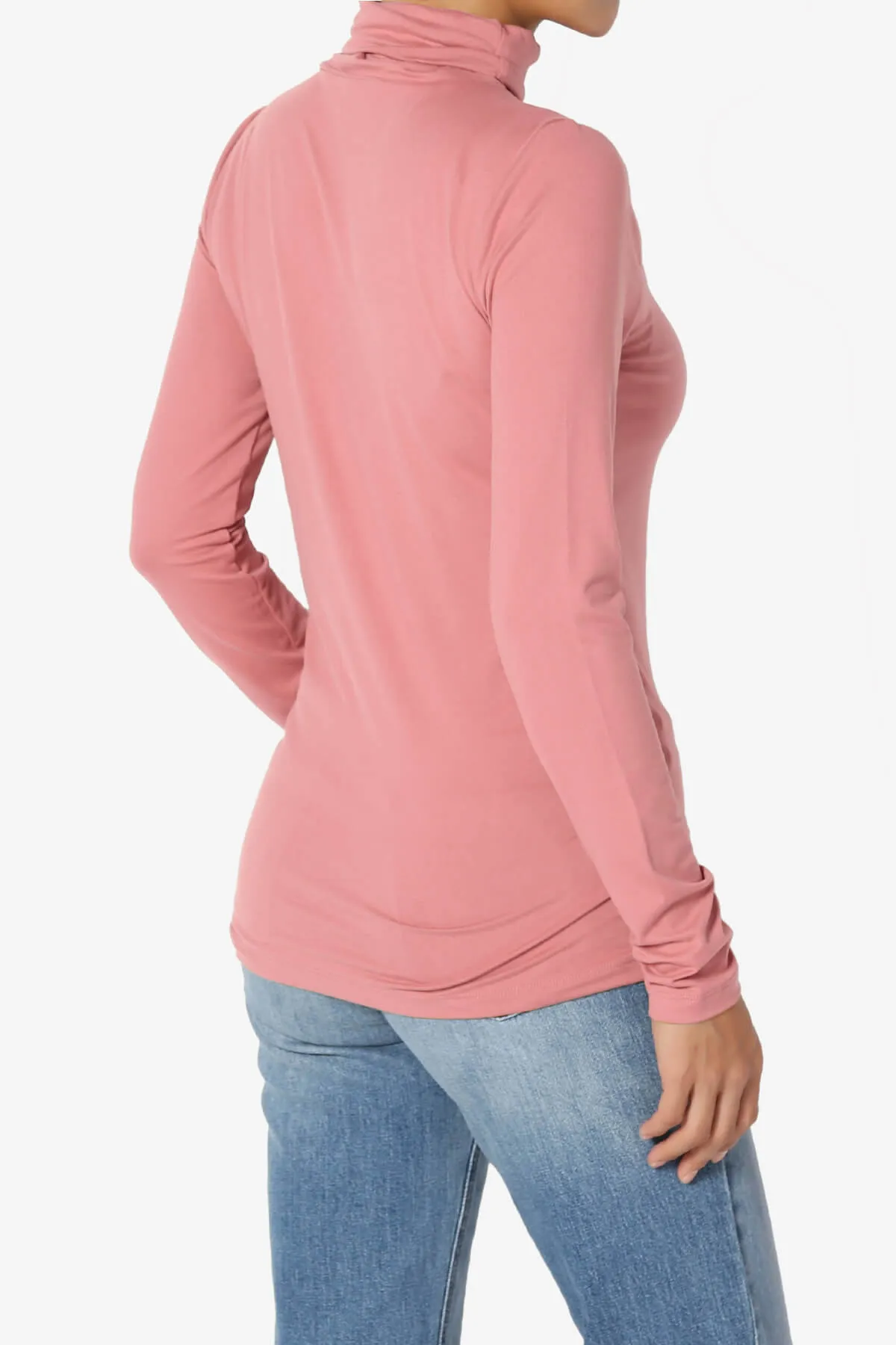 Viable Ruched Turtle Neck Long Sleeve Top PLUS