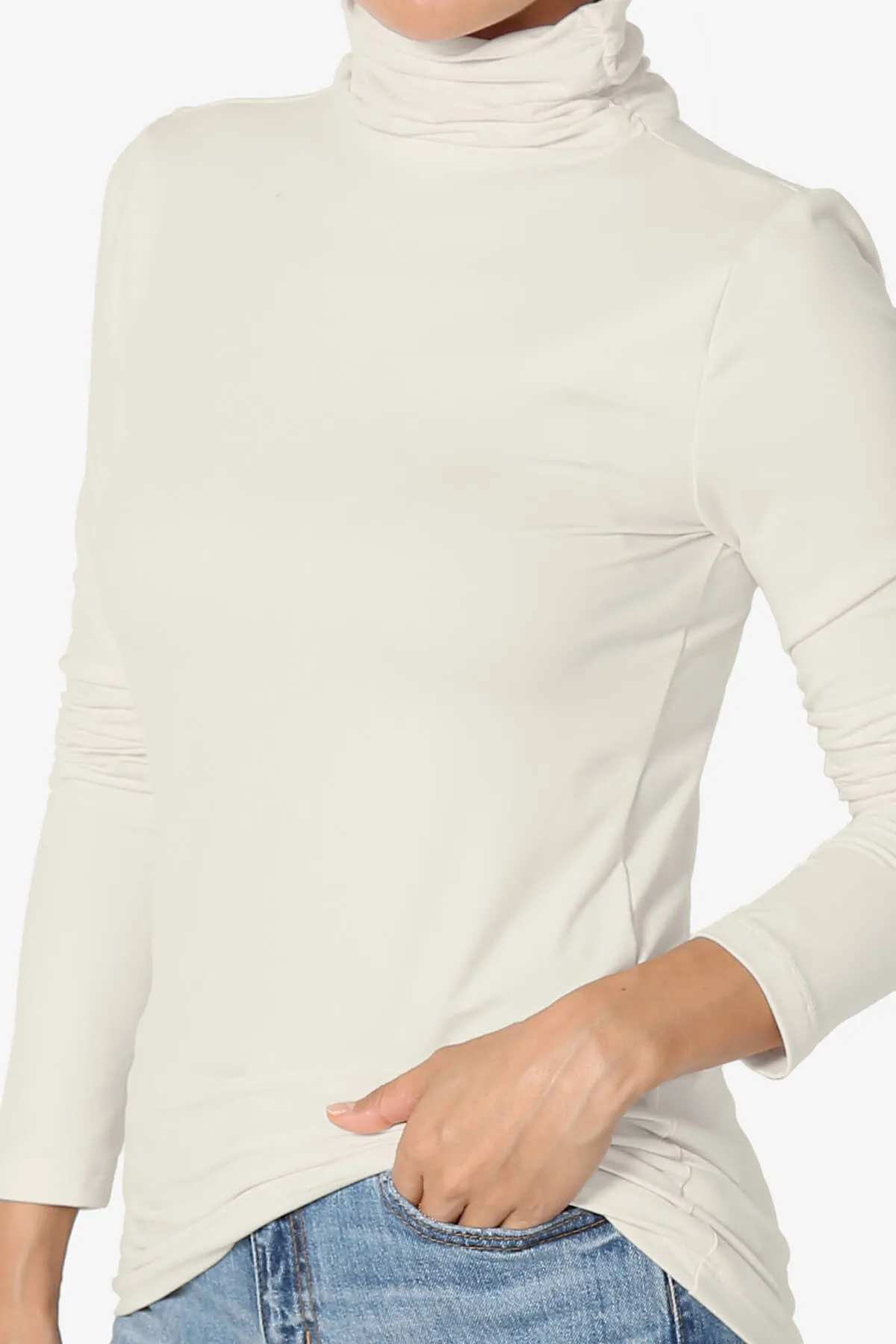 Viable Ruched Turtle Neck Long Sleeve Top PLUS