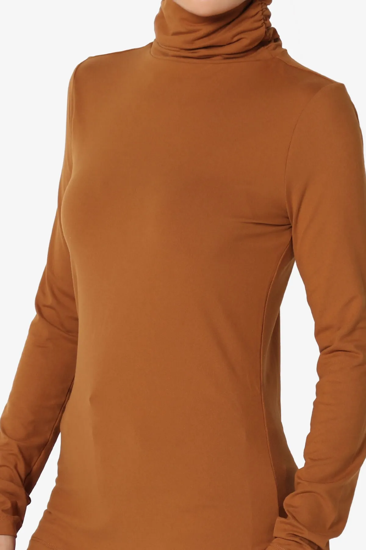 Viable Ruched Turtle Neck Long Sleeve Top PLUS