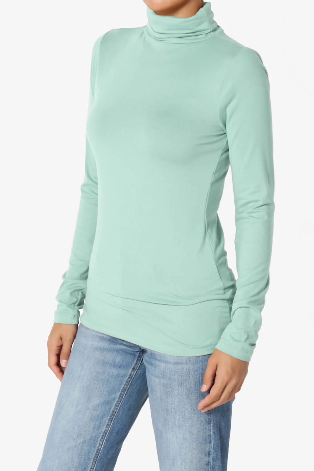 Viable Ruched Turtle Neck Long Sleeve Top PLUS