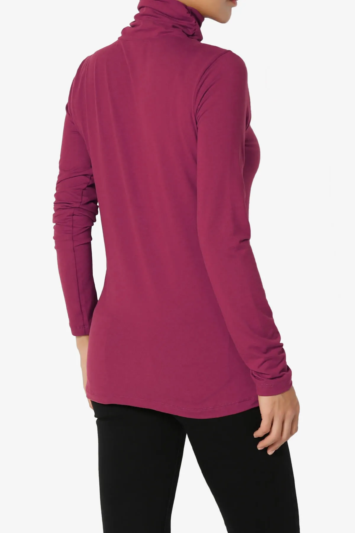 Viable Ruched Turtle Neck Long Sleeve Top PLUS