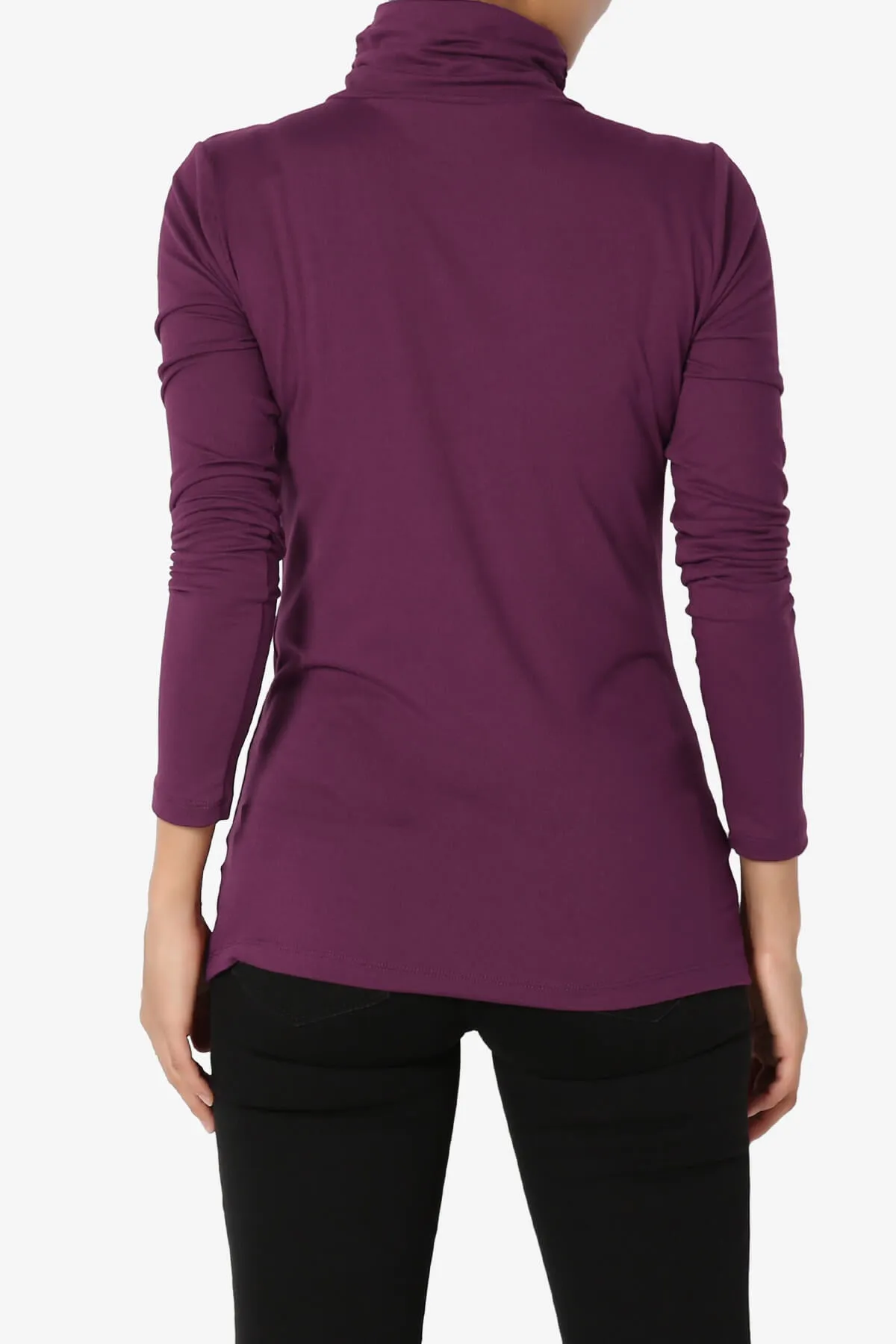 Viable Ruched Turtle Neck Long Sleeve Top PLUS