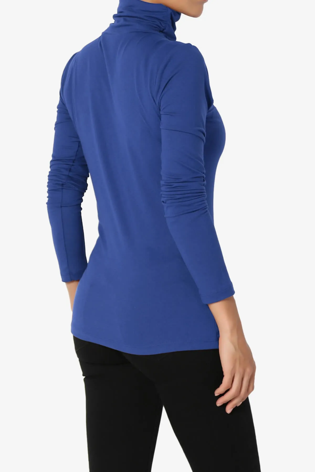 Viable Ruched Turtle Neck Long Sleeve Top PLUS