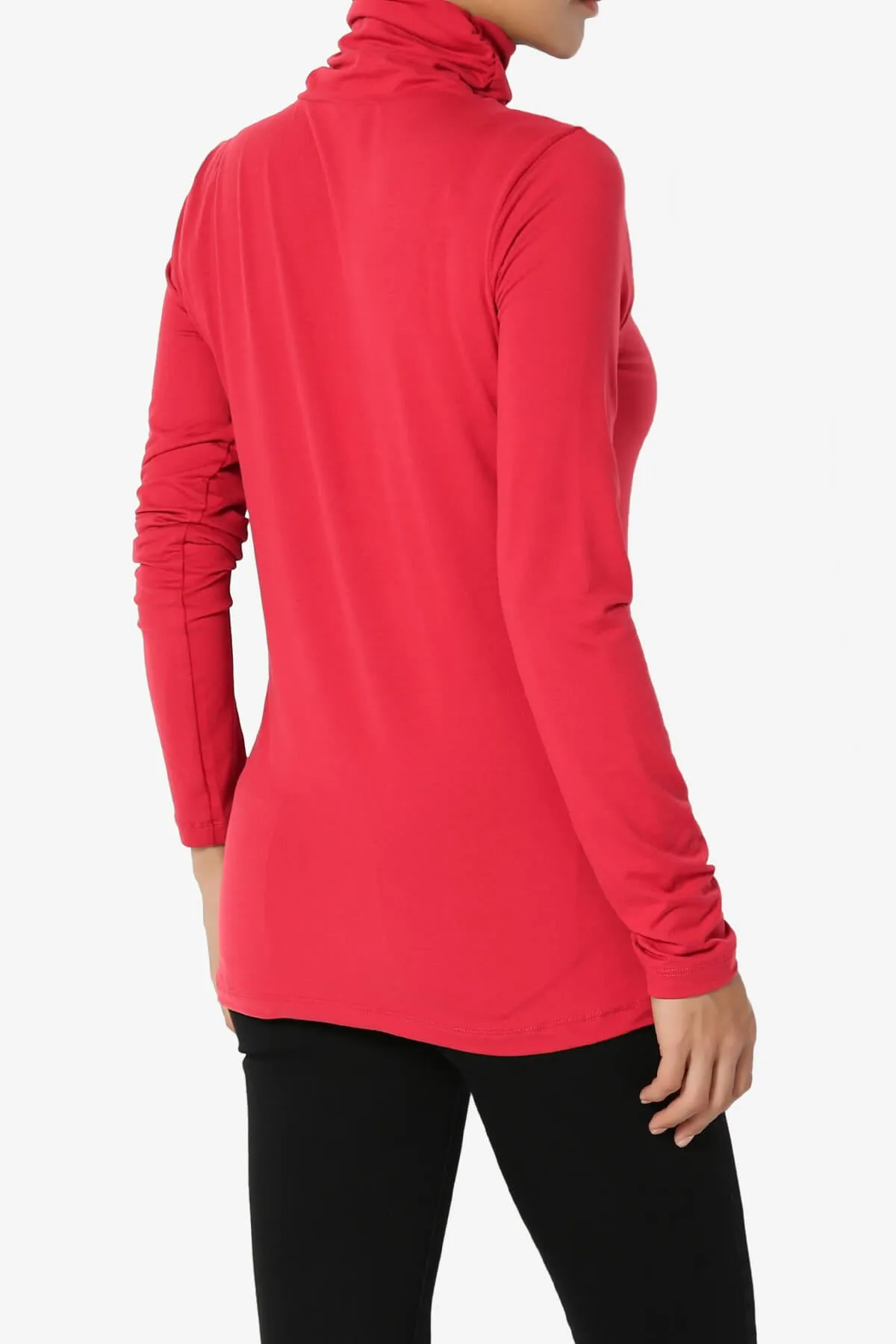 Viable Ruched Turtle Neck Long Sleeve Top PLUS