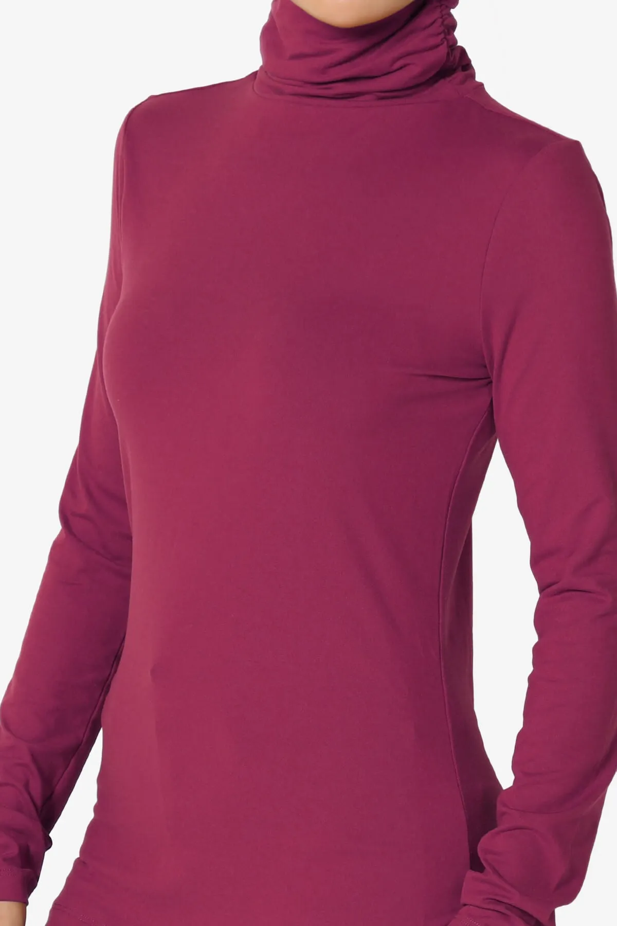 Viable Ruched Turtle Neck Long Sleeve Top PLUS