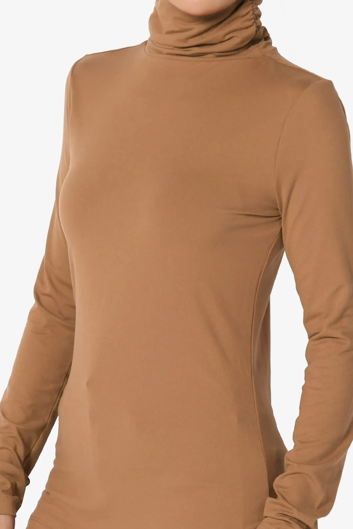 Viable Ruched Turtle Neck Long Sleeve Top PLUS