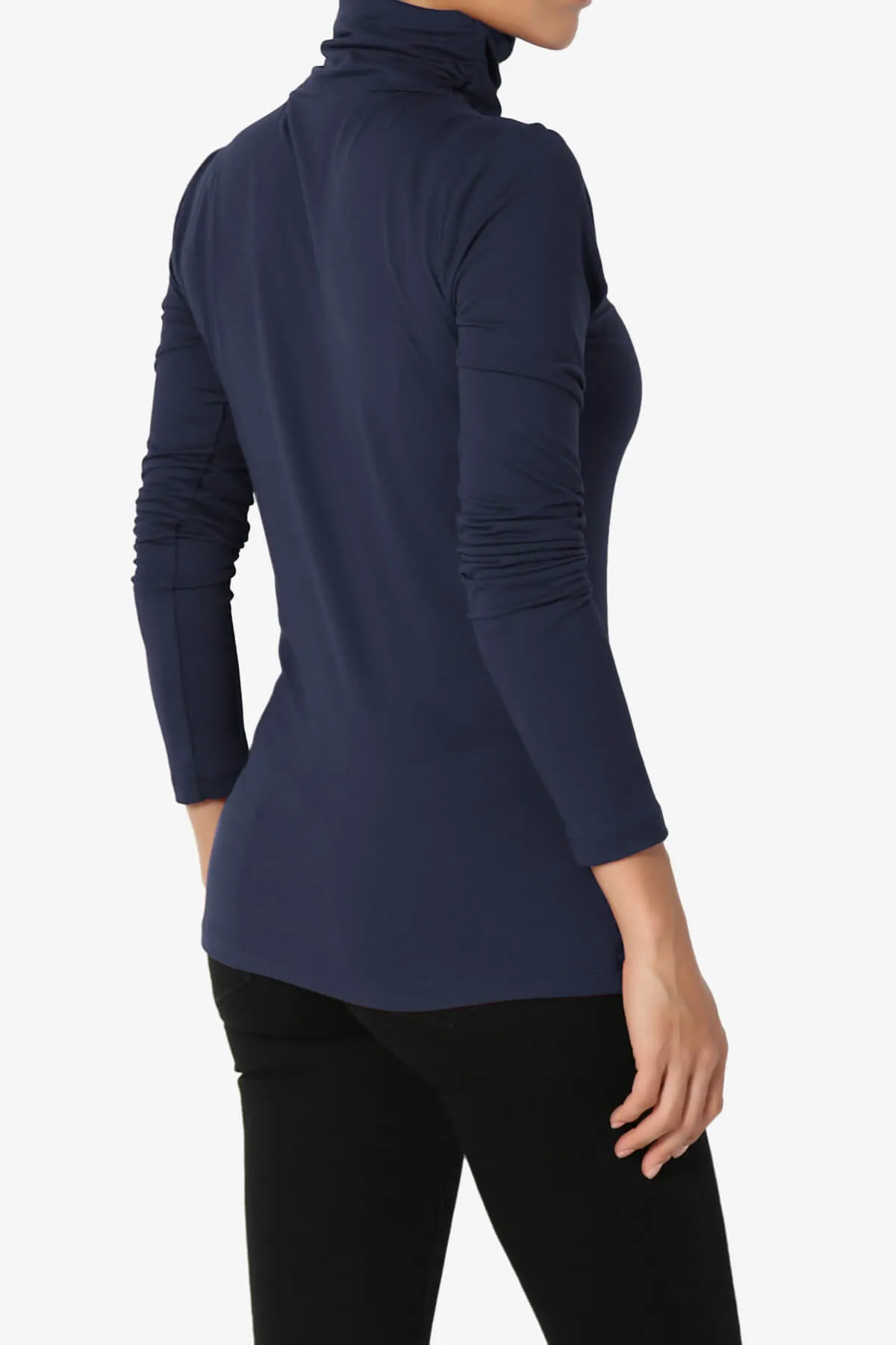 Viable Ruched Turtle Neck Long Sleeve Top PLUS
