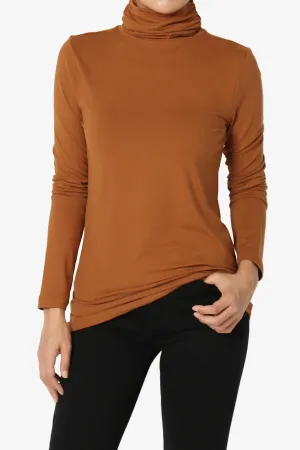 Viable Ruched Turtle Neck Long Sleeve Top PLUS