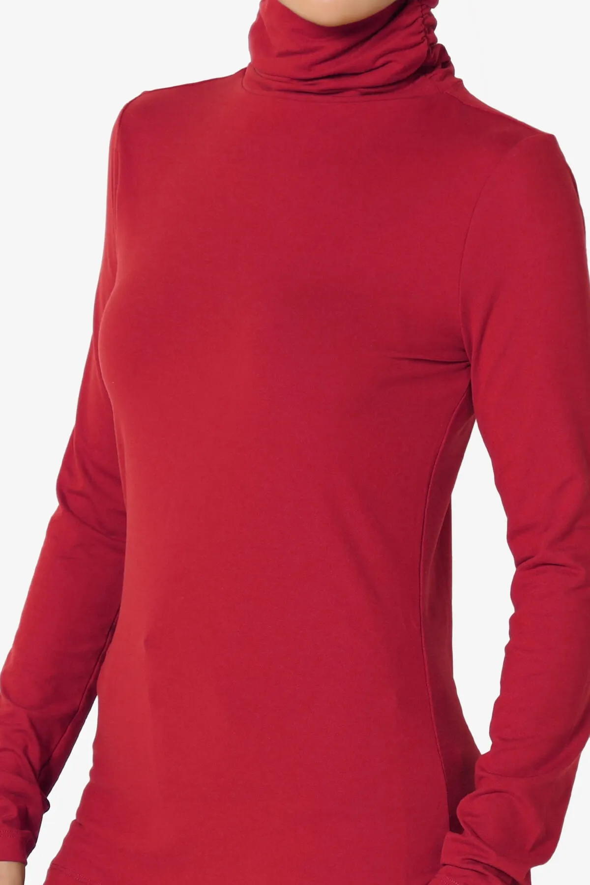 Viable Ruched Turtle Neck Long Sleeve Top PLUS