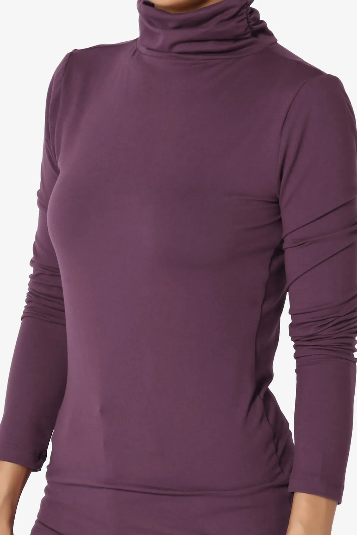 Viable Ruched Turtle Neck Long Sleeve Top PLUS