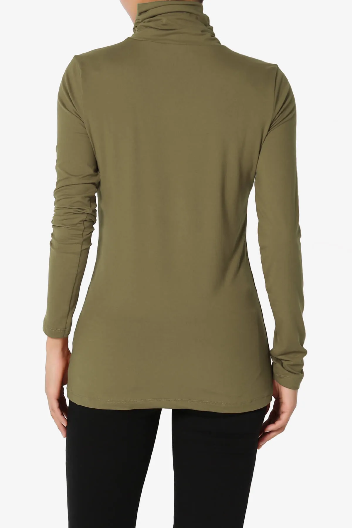Viable Ruched Turtle Neck Long Sleeve Top PLUS