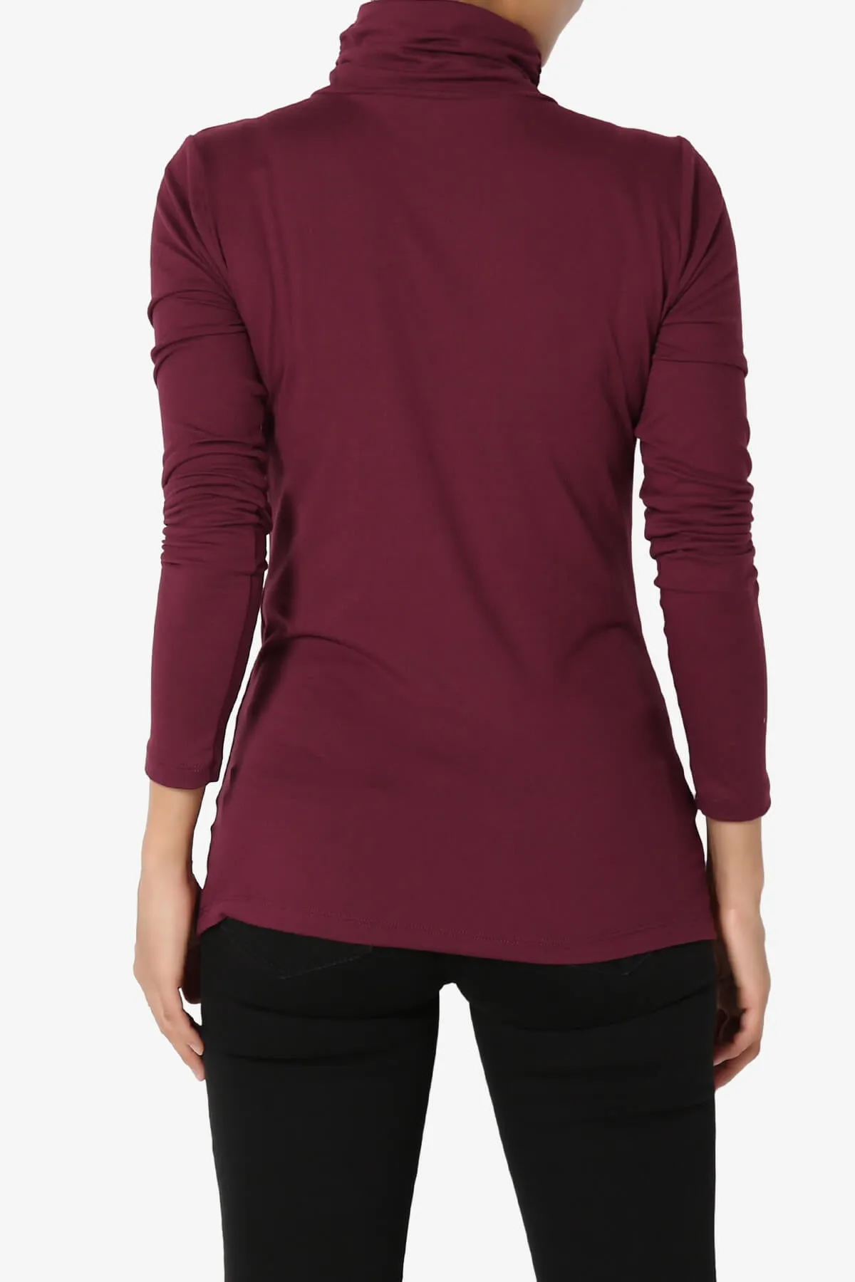 Viable Ruched Turtle Neck Long Sleeve Top PLUS