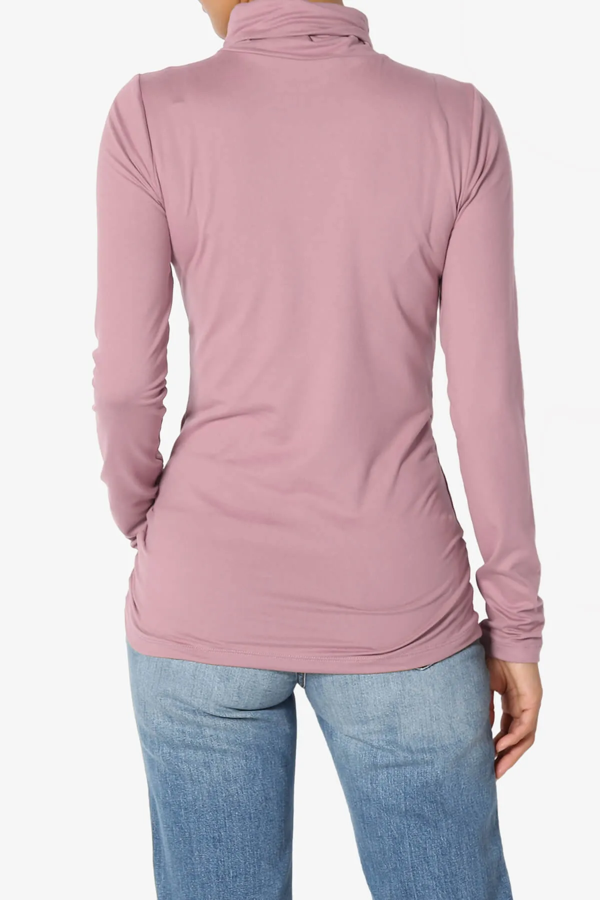 Viable Ruched Turtle Neck Long Sleeve Top PLUS