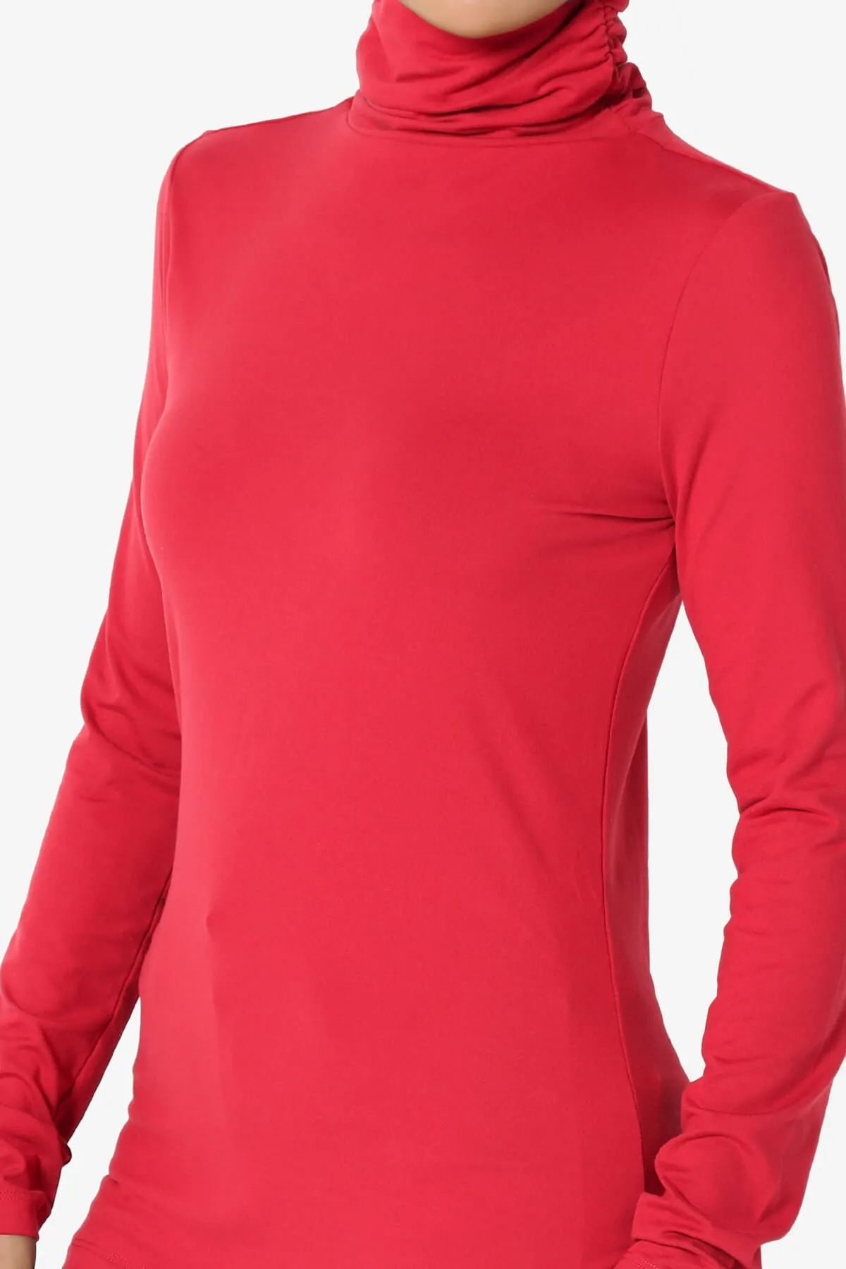 Viable Ruched Turtle Neck Long Sleeve Top PLUS