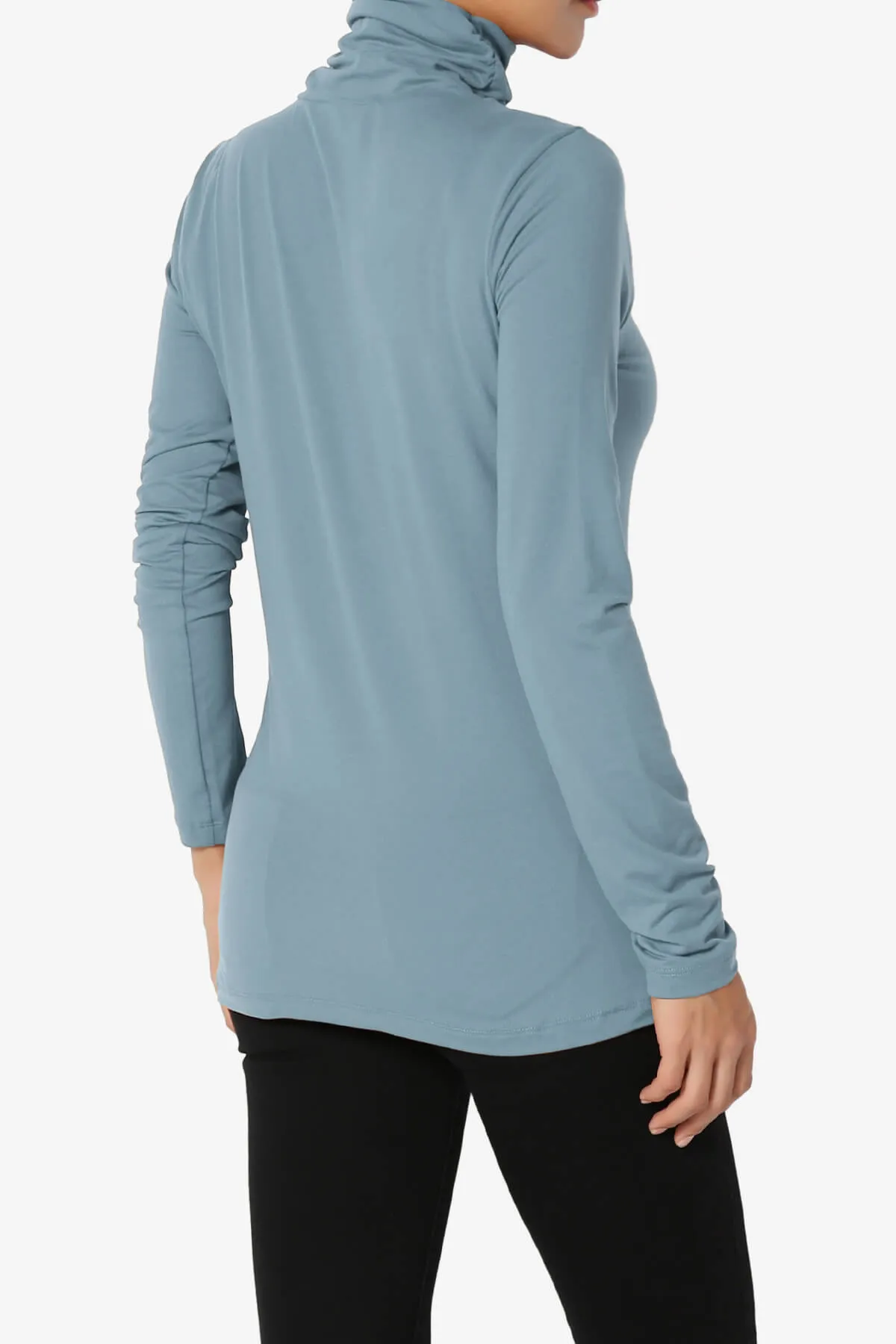 Viable Ruched Turtle Neck Long Sleeve Top PLUS