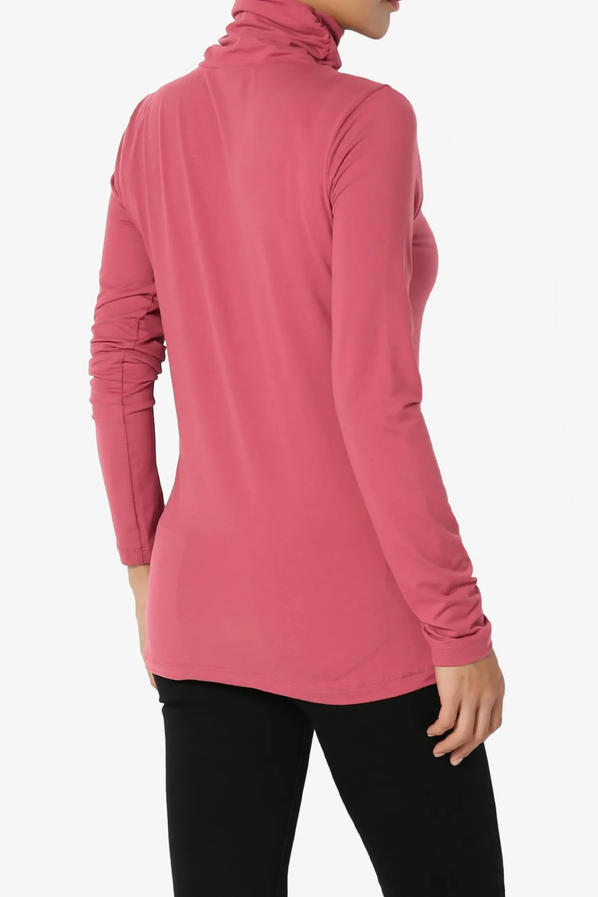 Viable Ruched Turtle Neck Long Sleeve Top PLUS