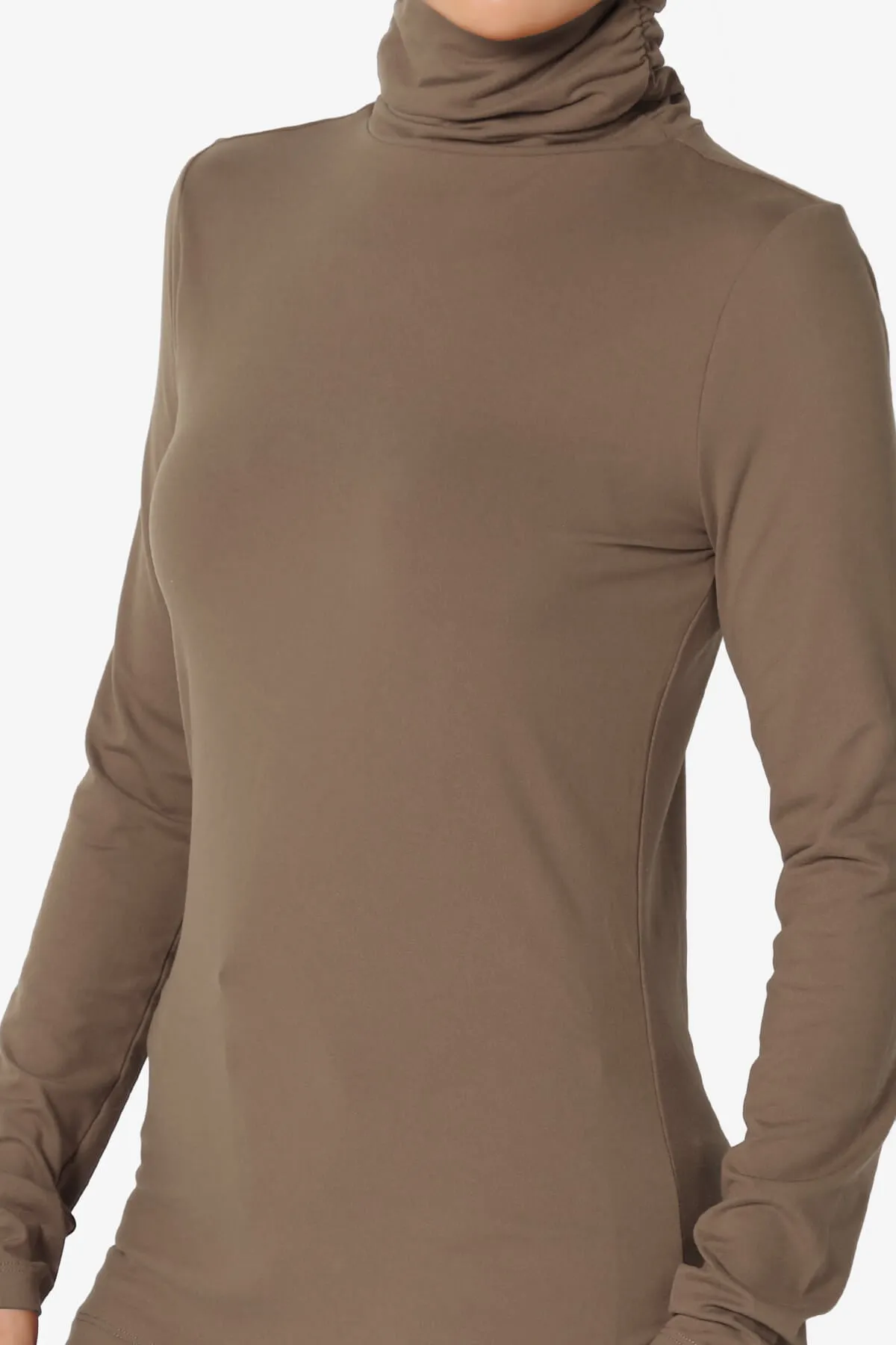 Viable Ruched Turtle Neck Long Sleeve Top PLUS