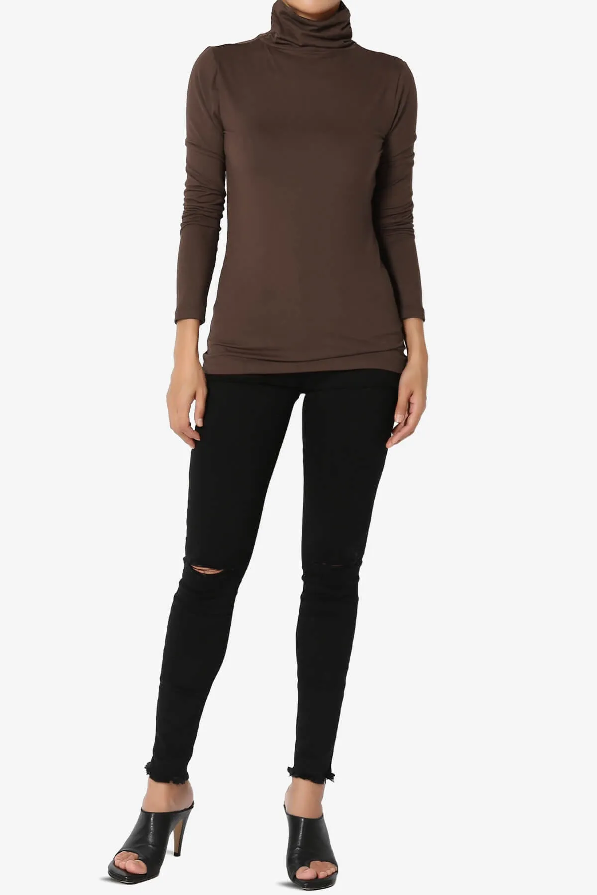 Viable Ruched Turtle Neck Long Sleeve Top PLUS