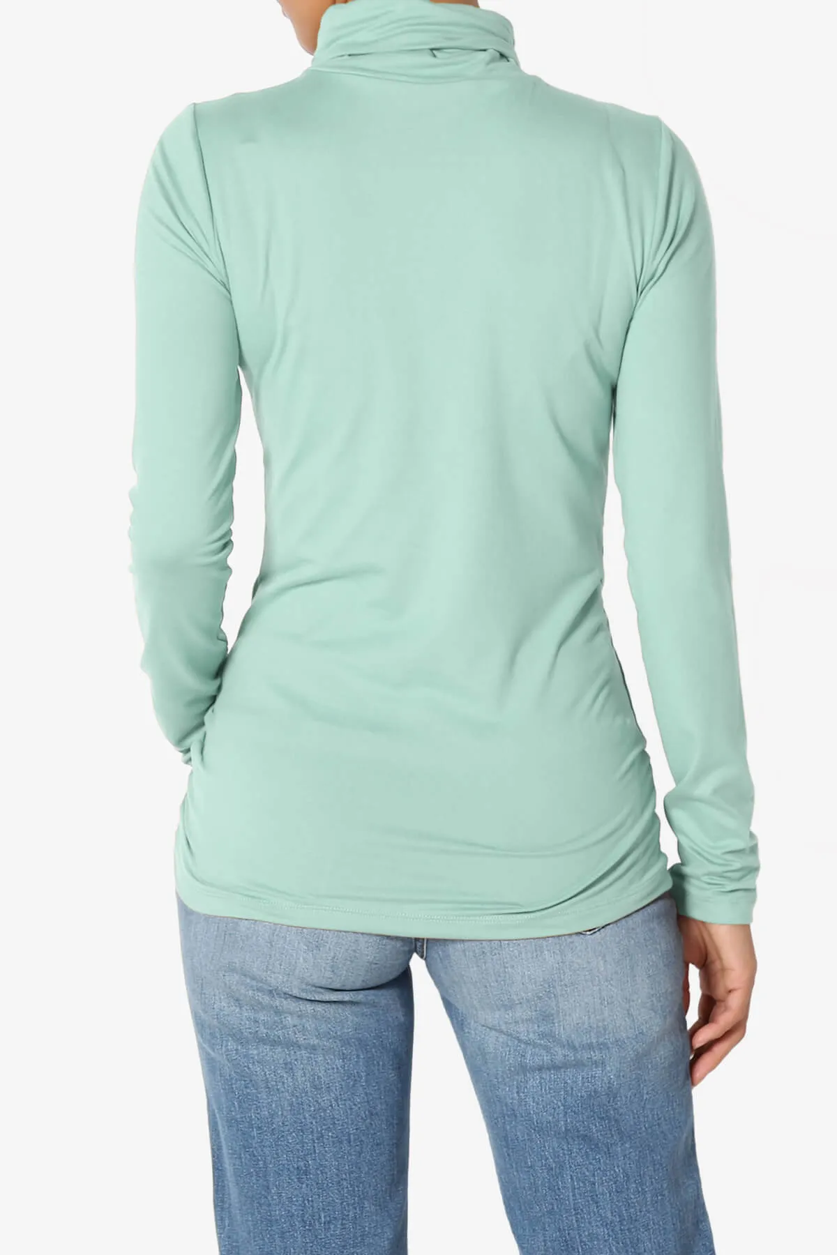 Viable Ruched Turtle Neck Long Sleeve Top PLUS