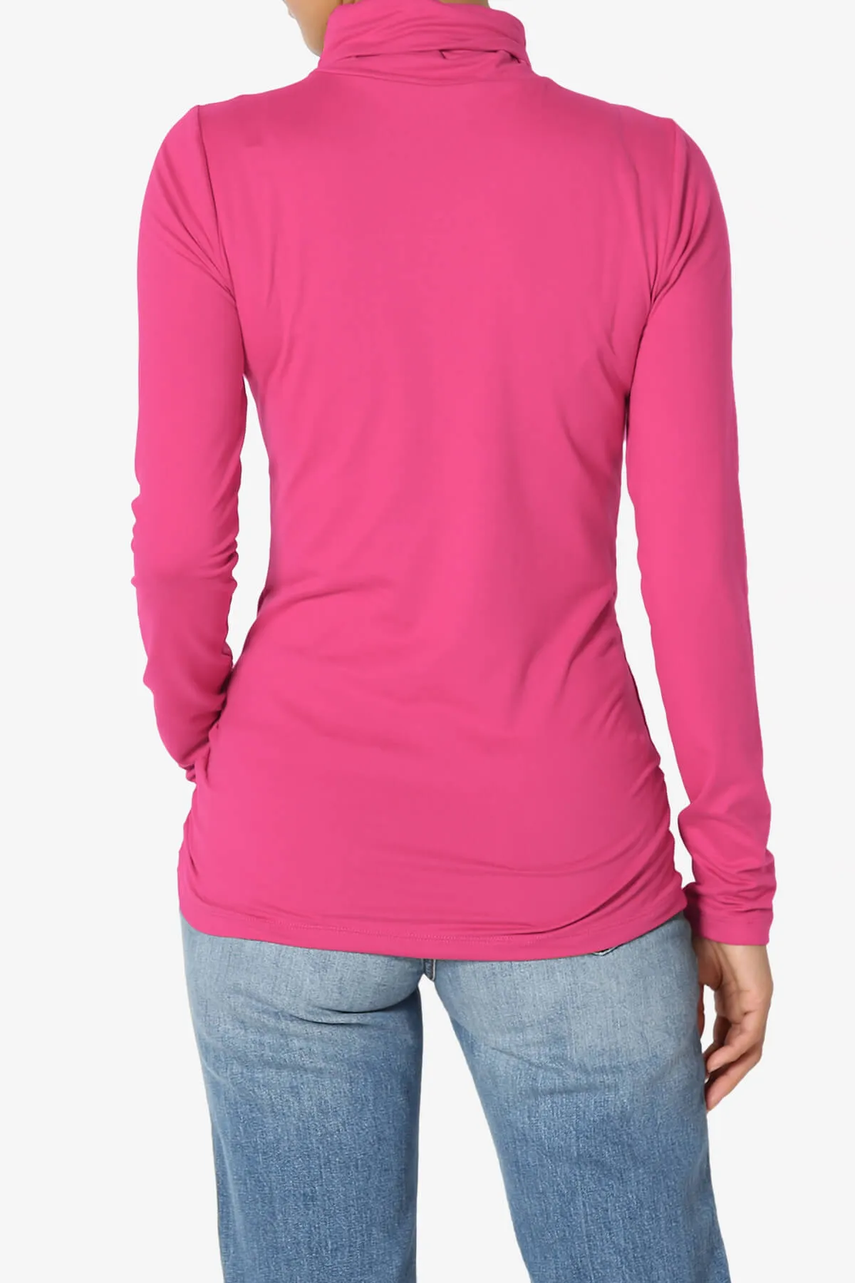 Viable Ruched Turtle Neck Long Sleeve Top PLUS