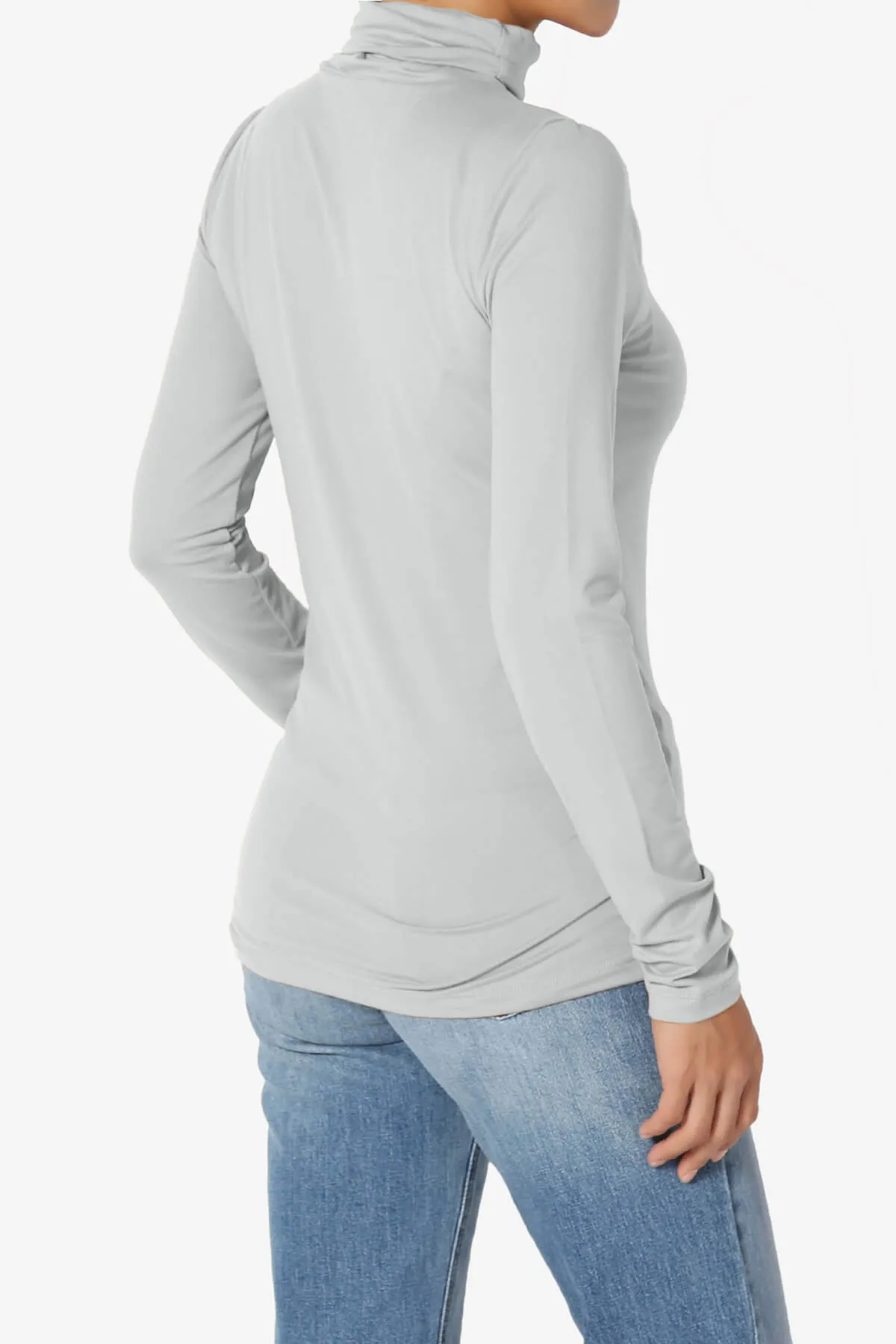 Viable Ruched Turtle Neck Long Sleeve Top PLUS