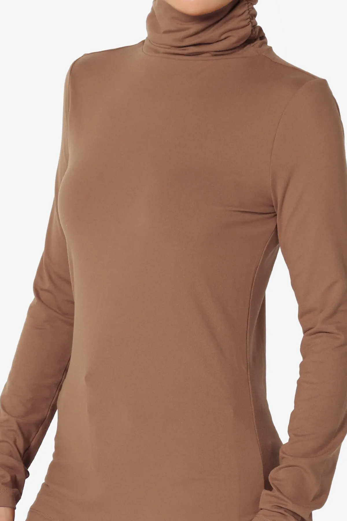 Viable Ruched Turtle Neck Long Sleeve Top PLUS
