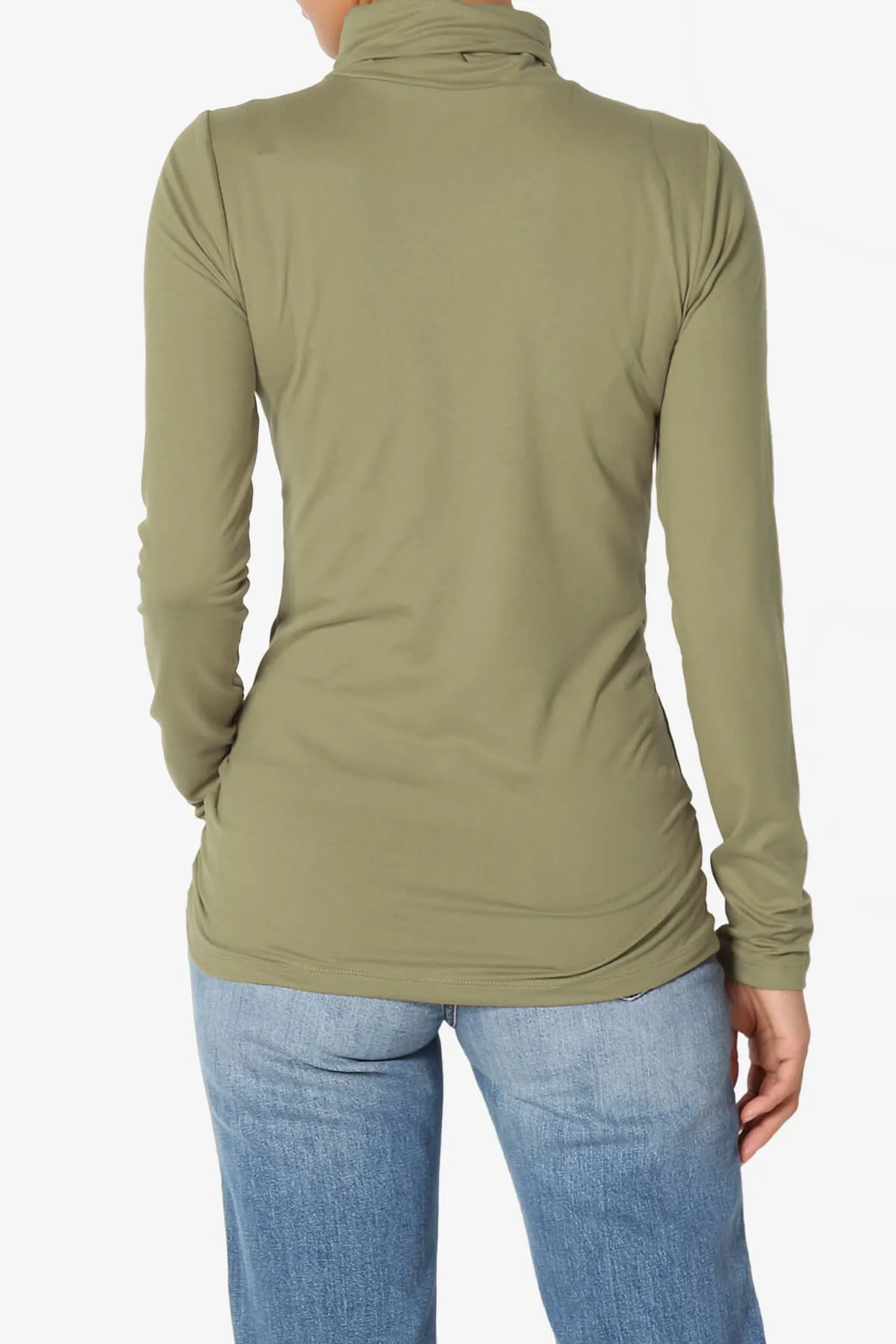 Viable Ruched Turtle Neck Long Sleeve Top PLUS