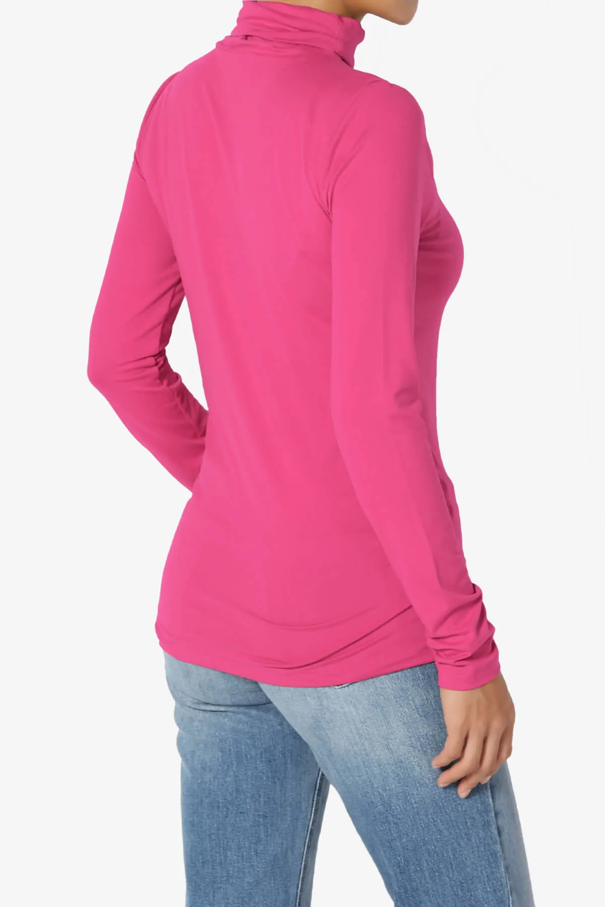 Viable Ruched Turtle Neck Long Sleeve Top PLUS