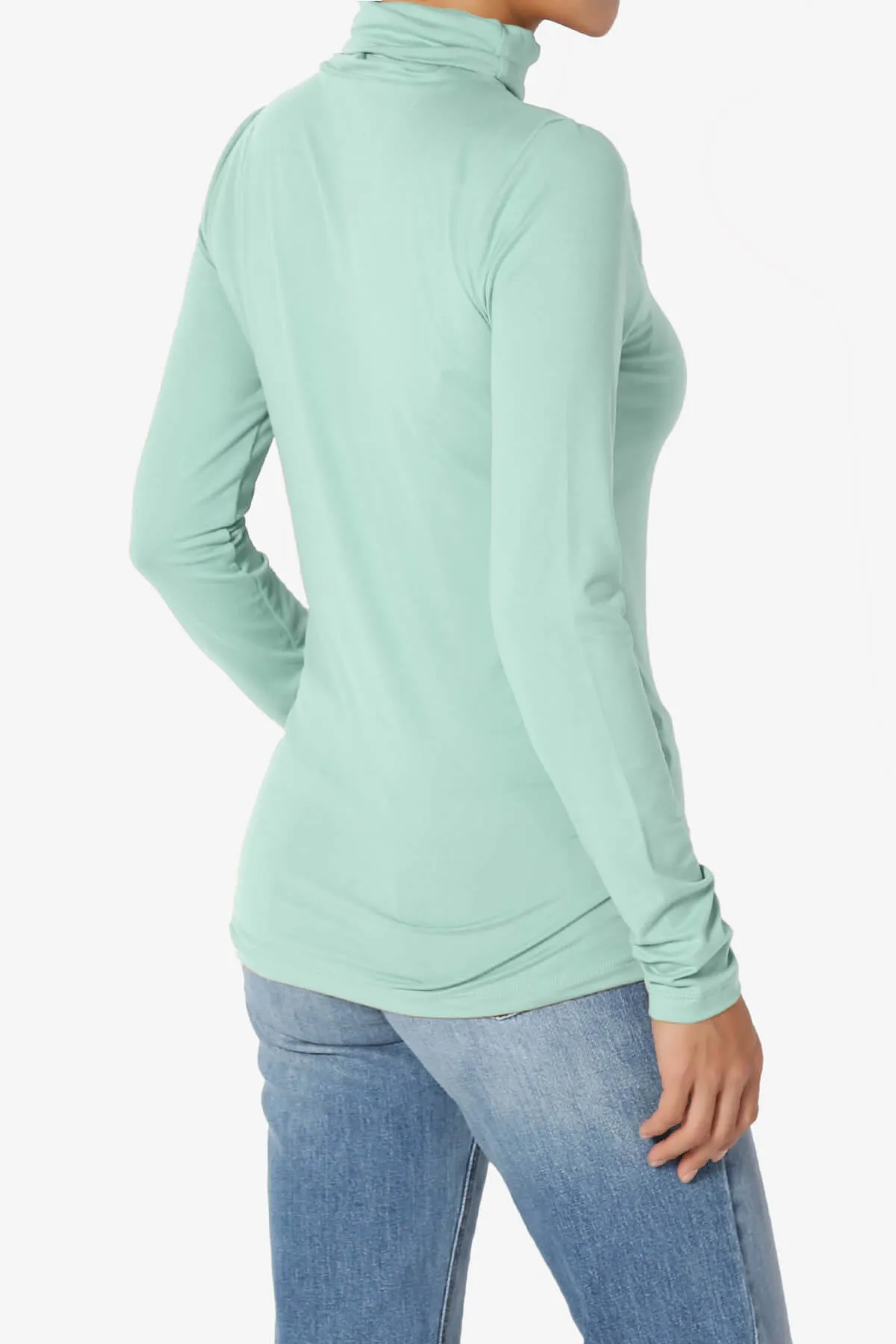 Viable Ruched Turtle Neck Long Sleeve Top PLUS