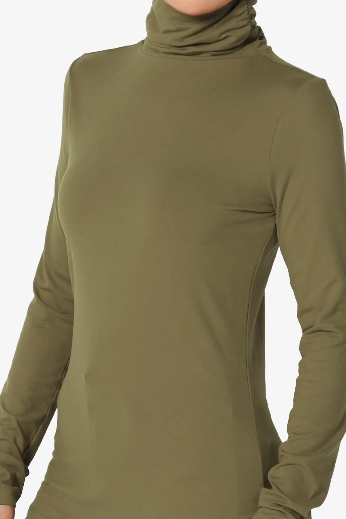 Viable Ruched Turtle Neck Long Sleeve Top PLUS
