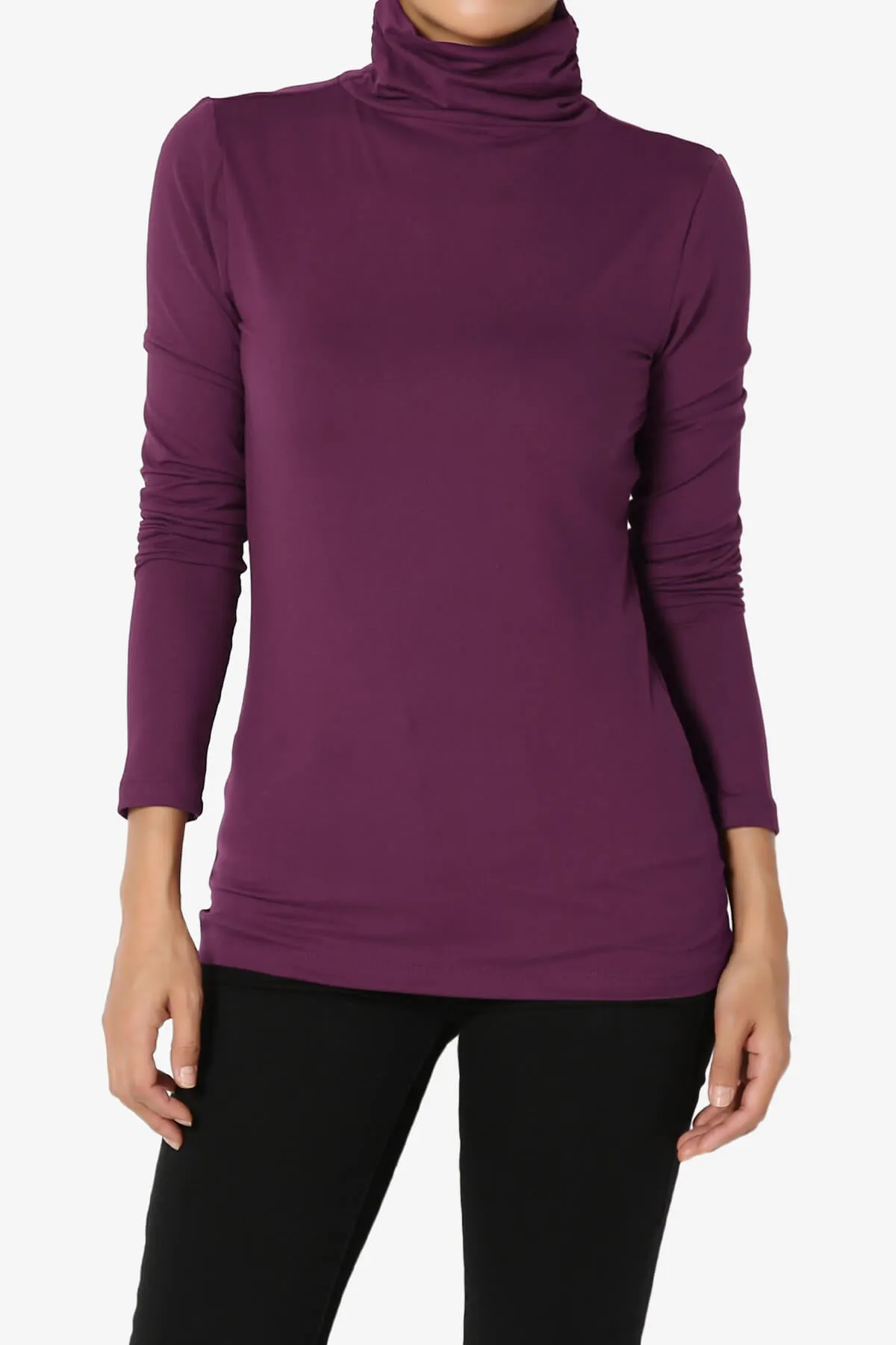 Viable Ruched Turtle Neck Long Sleeve Top PLUS