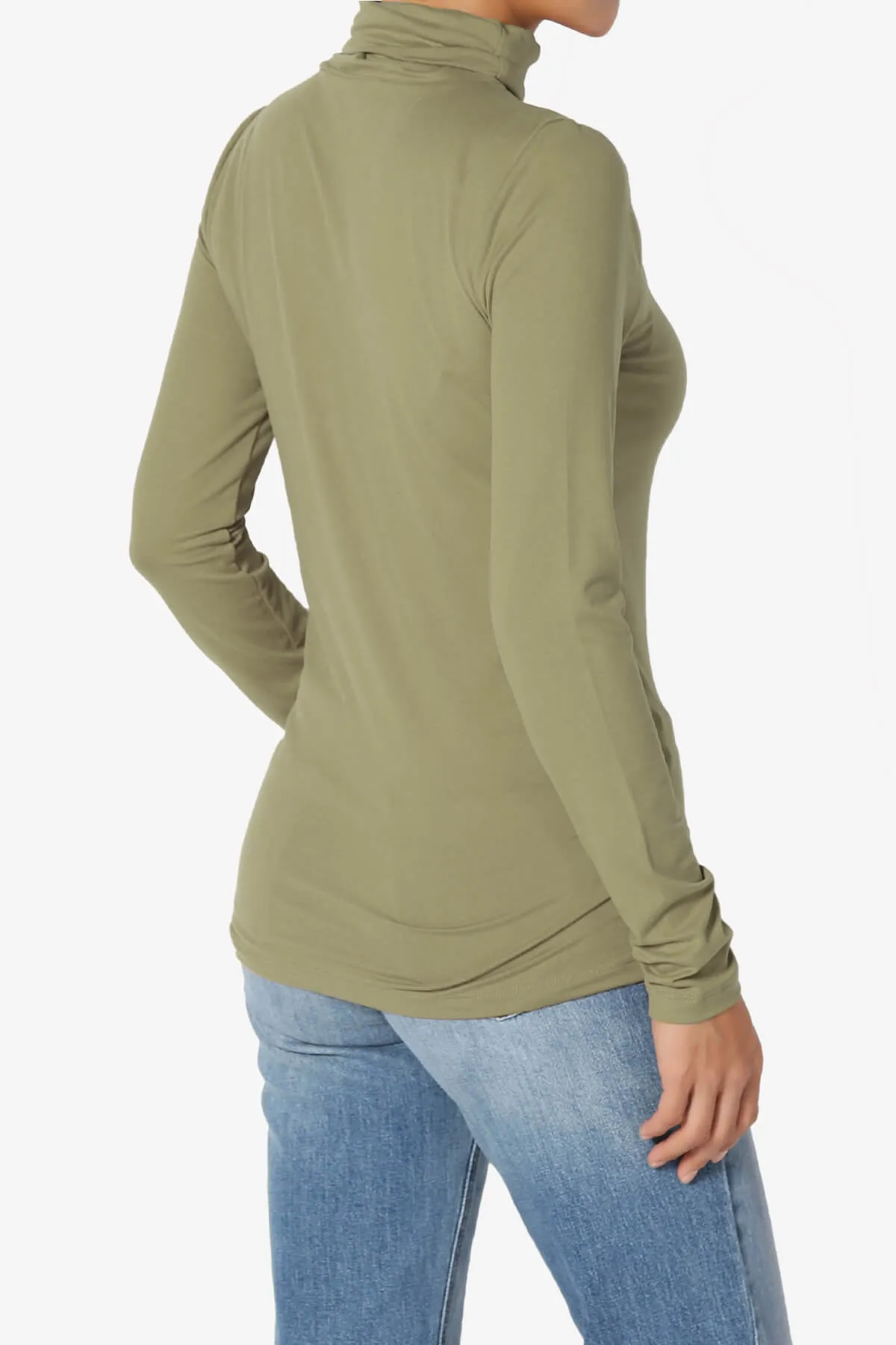 Viable Ruched Turtle Neck Long Sleeve Top PLUS