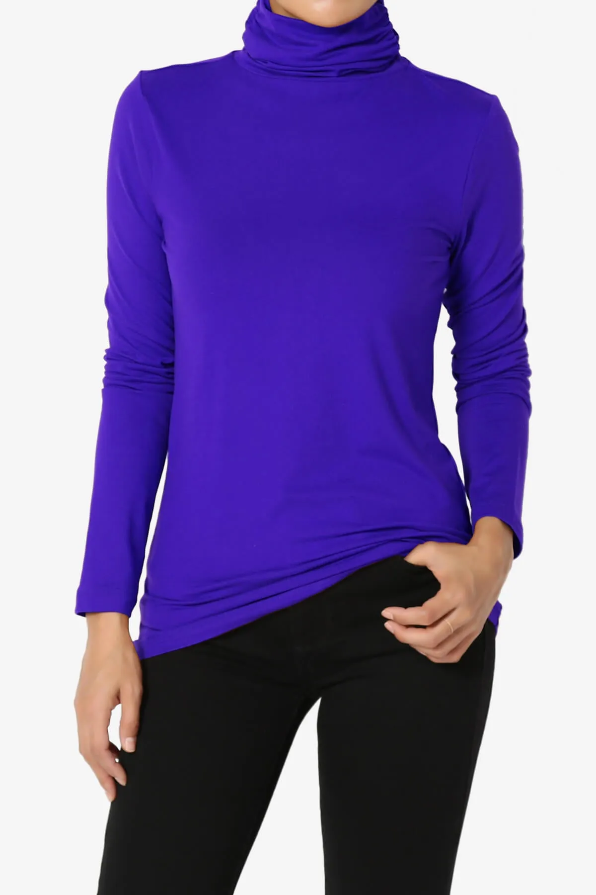 Viable Ruched Turtle Neck Long Sleeve Top PLUS