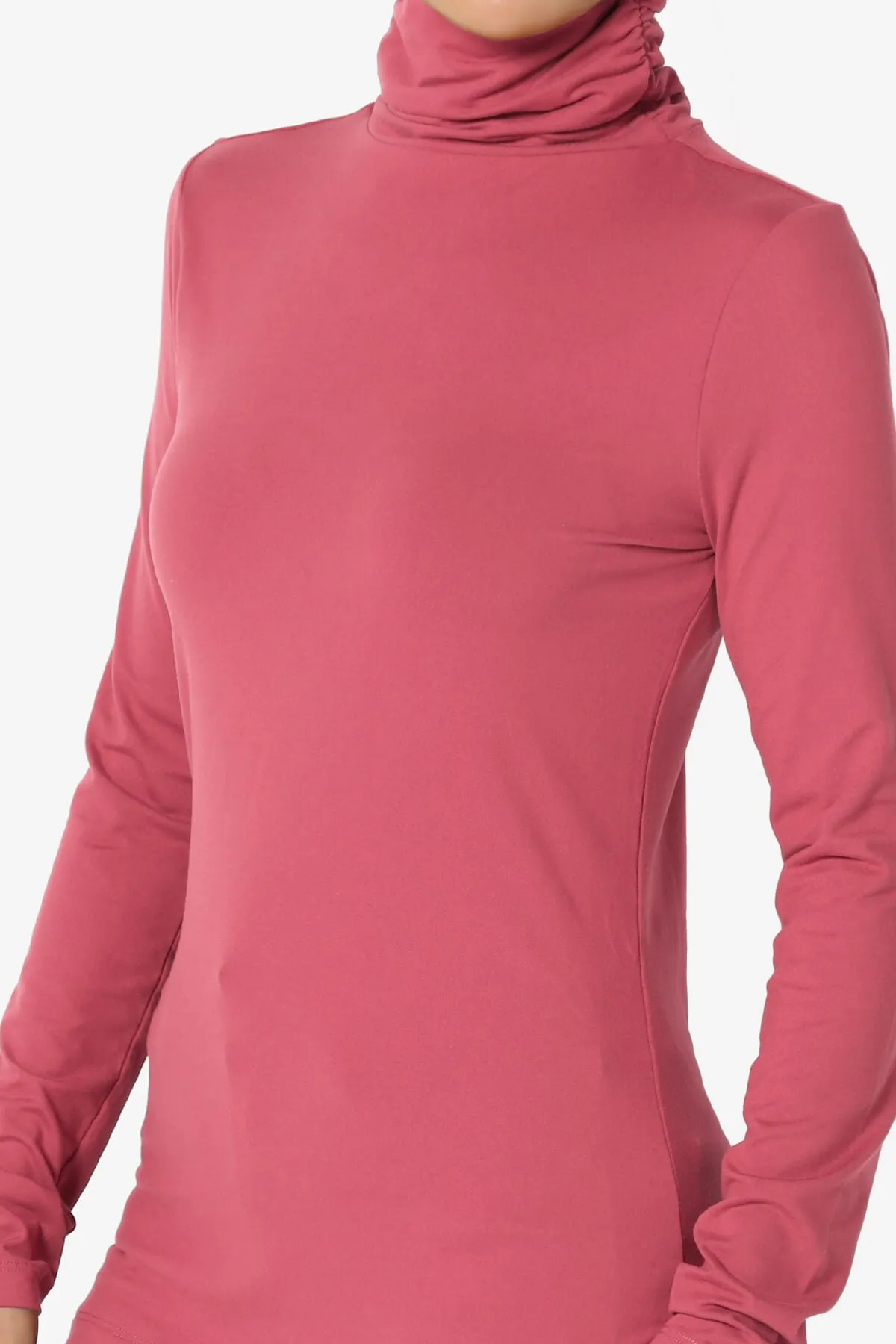 Viable Ruched Turtle Neck Long Sleeve Top PLUS
