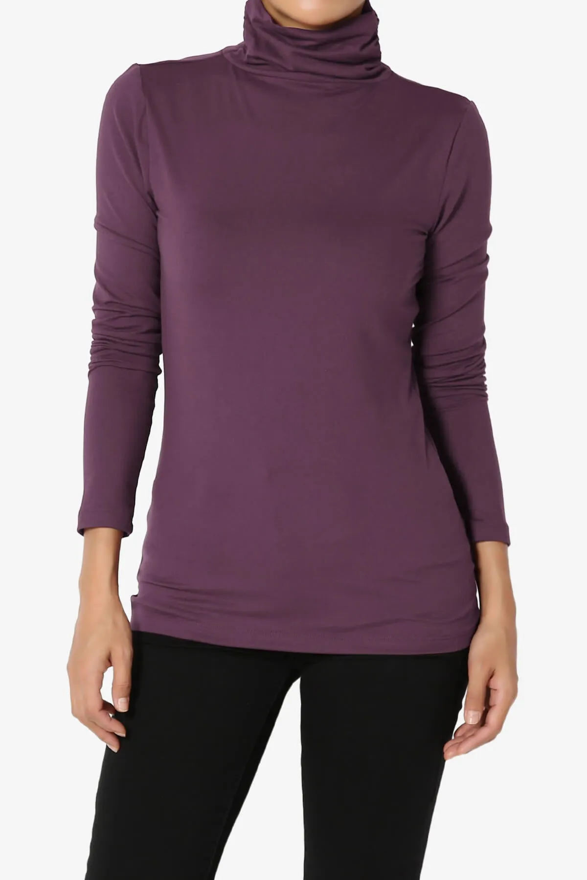Viable Ruched Turtle Neck Long Sleeve Top PLUS