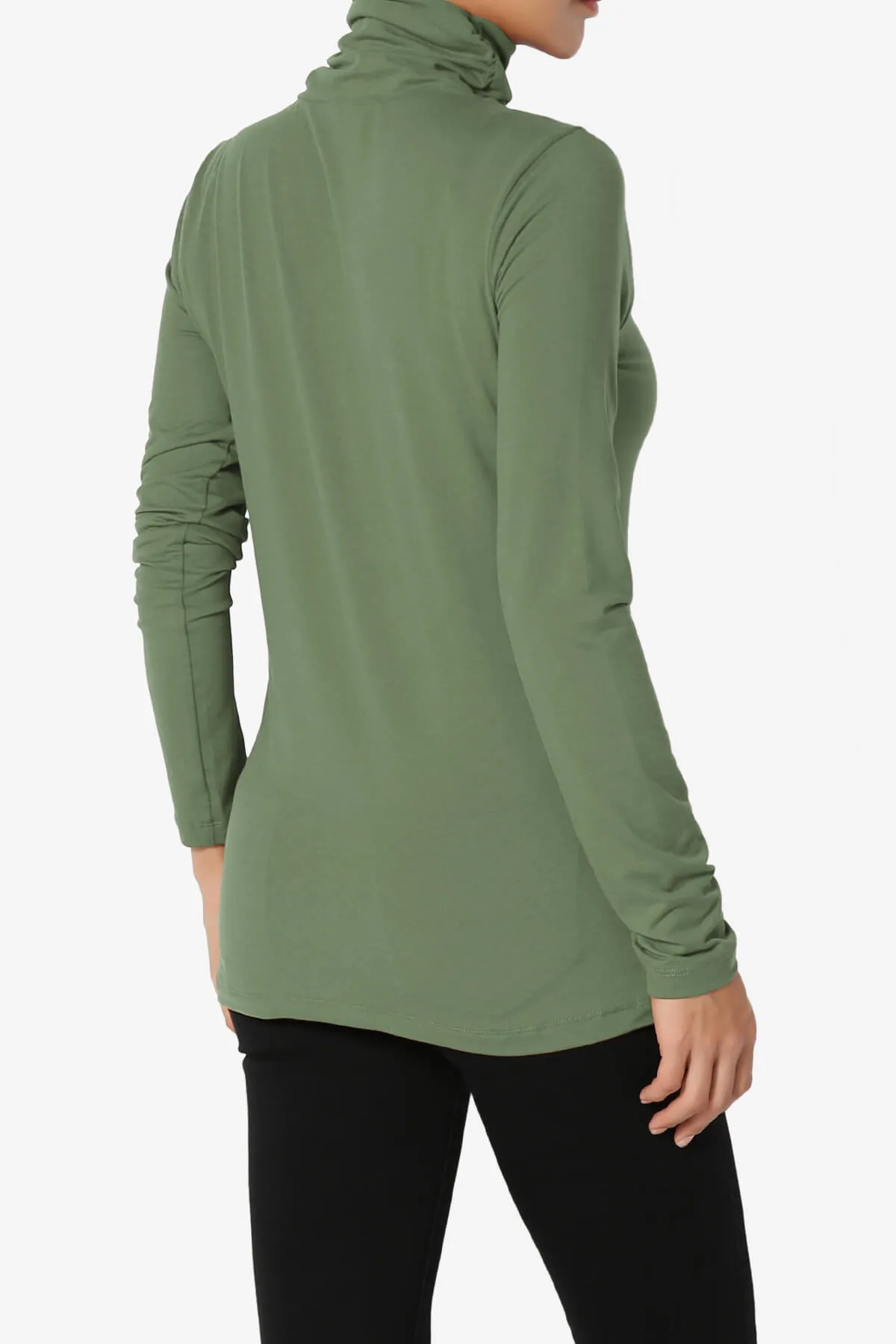 Viable Ruched Turtle Neck Long Sleeve Top PLUS