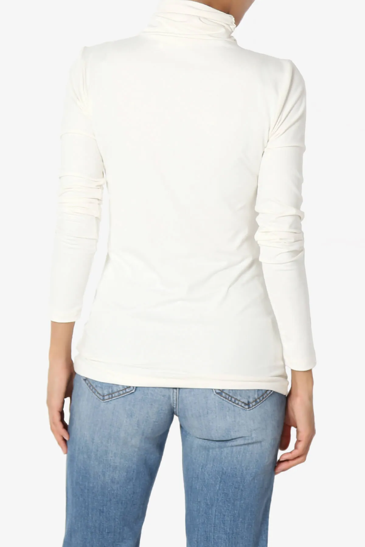 Viable Ruched Turtle Neck Long Sleeve Top PLUS
