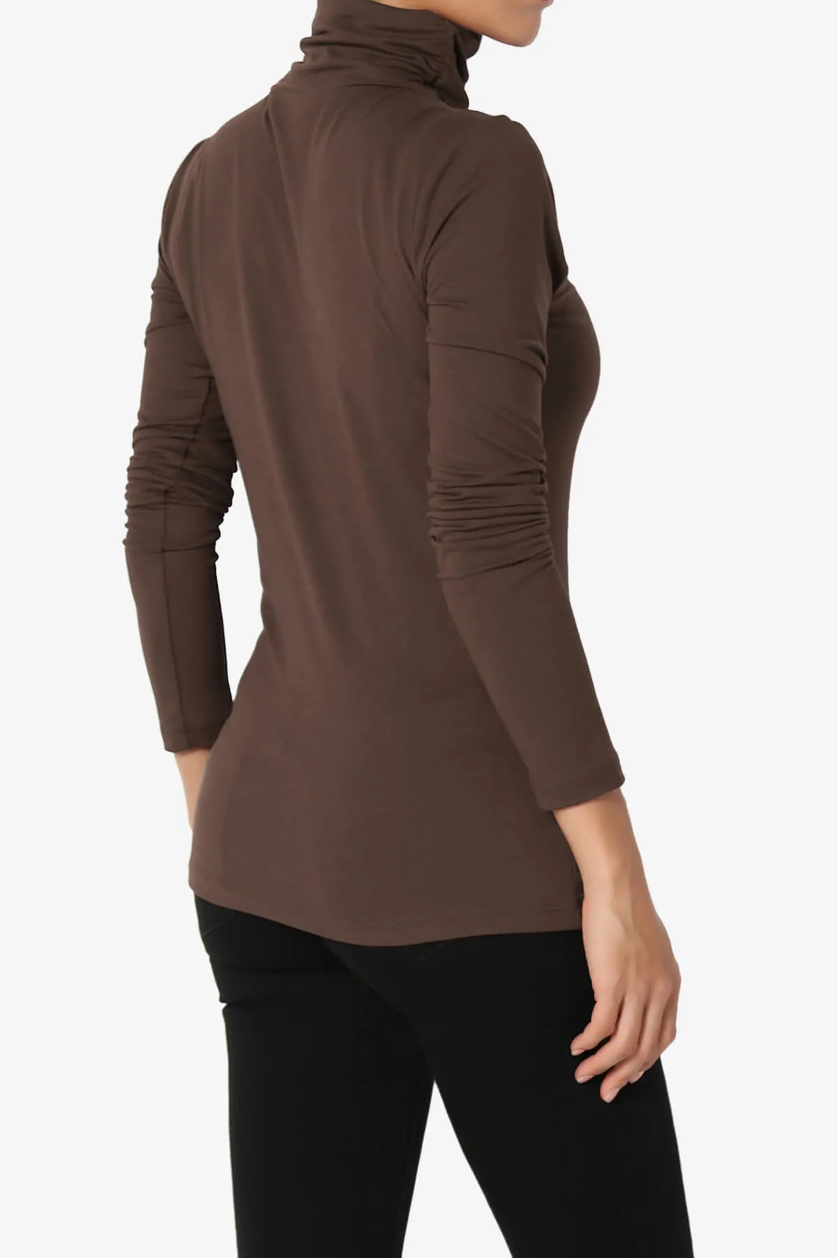 Viable Ruched Turtle Neck Long Sleeve Top PLUS