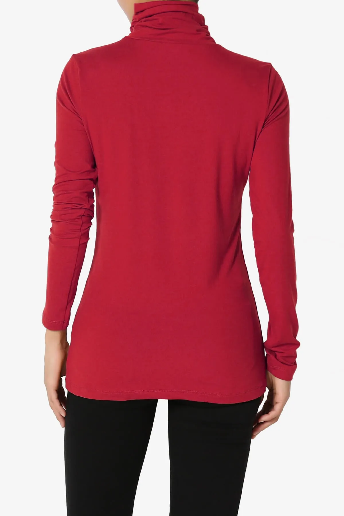 Viable Ruched Turtle Neck Long Sleeve Top PLUS