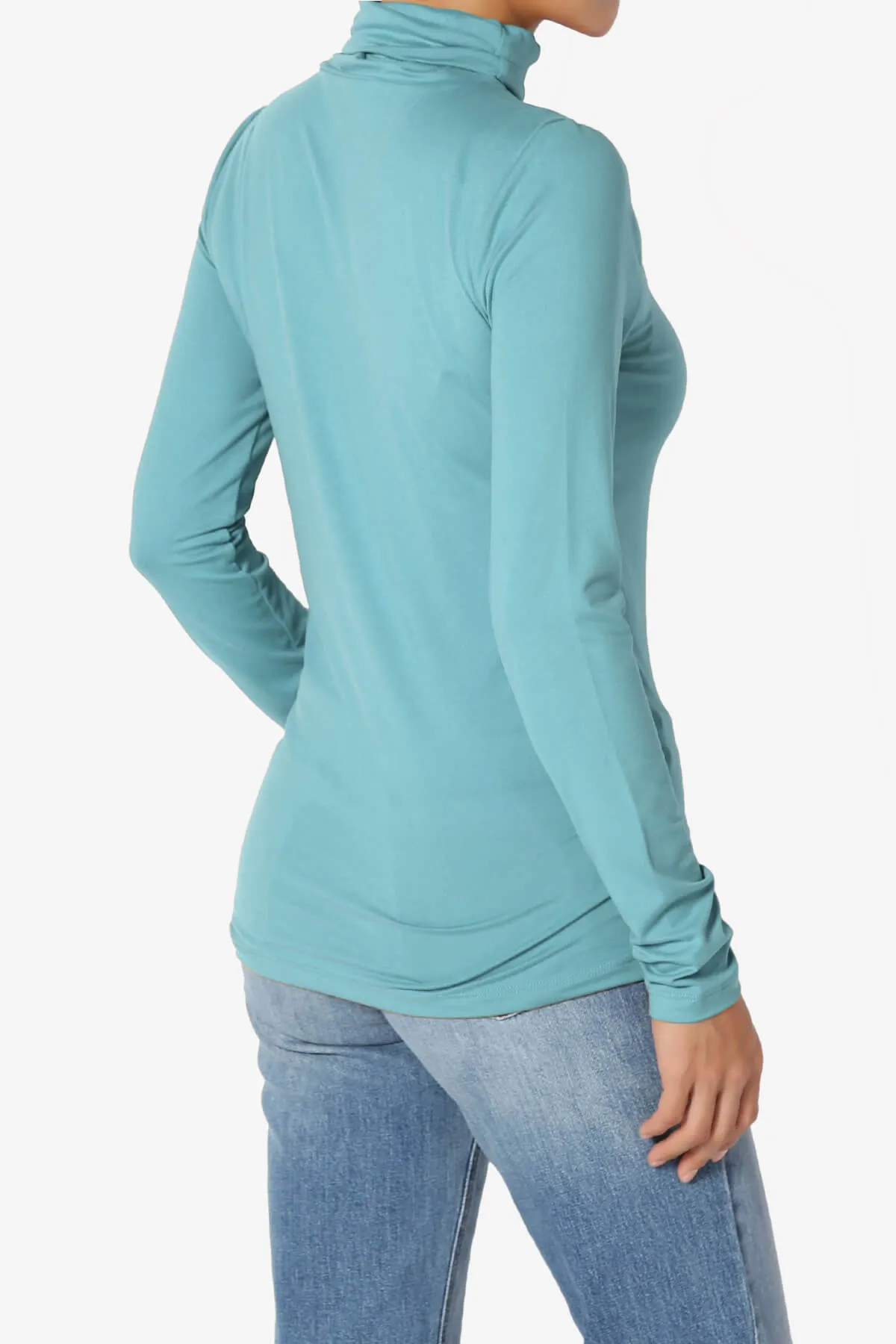 Viable Ruched Turtle Neck Long Sleeve Top PLUS