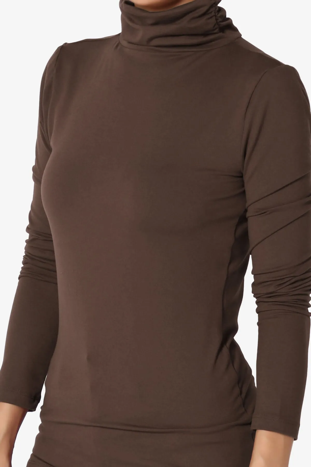 Viable Ruched Turtle Neck Long Sleeve Top PLUS