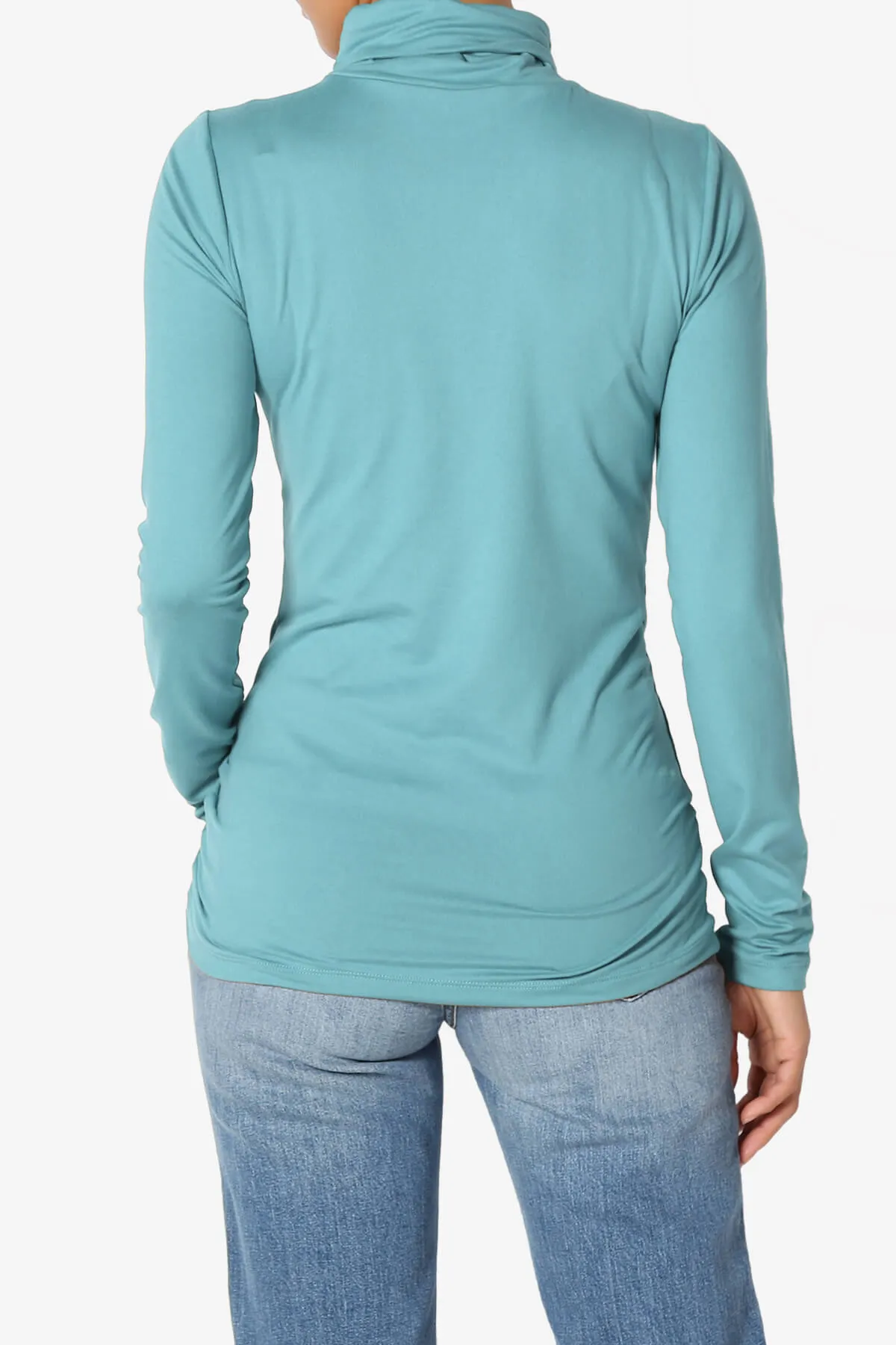 Viable Ruched Turtle Neck Long Sleeve Top PLUS