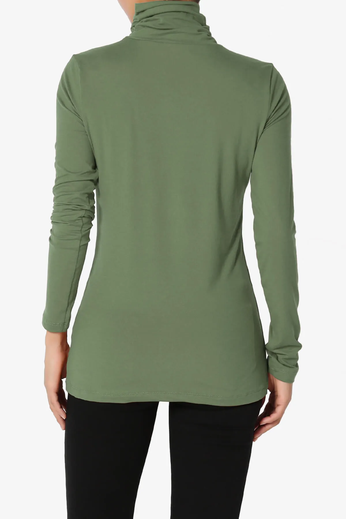 Viable Ruched Turtle Neck Long Sleeve Top PLUS