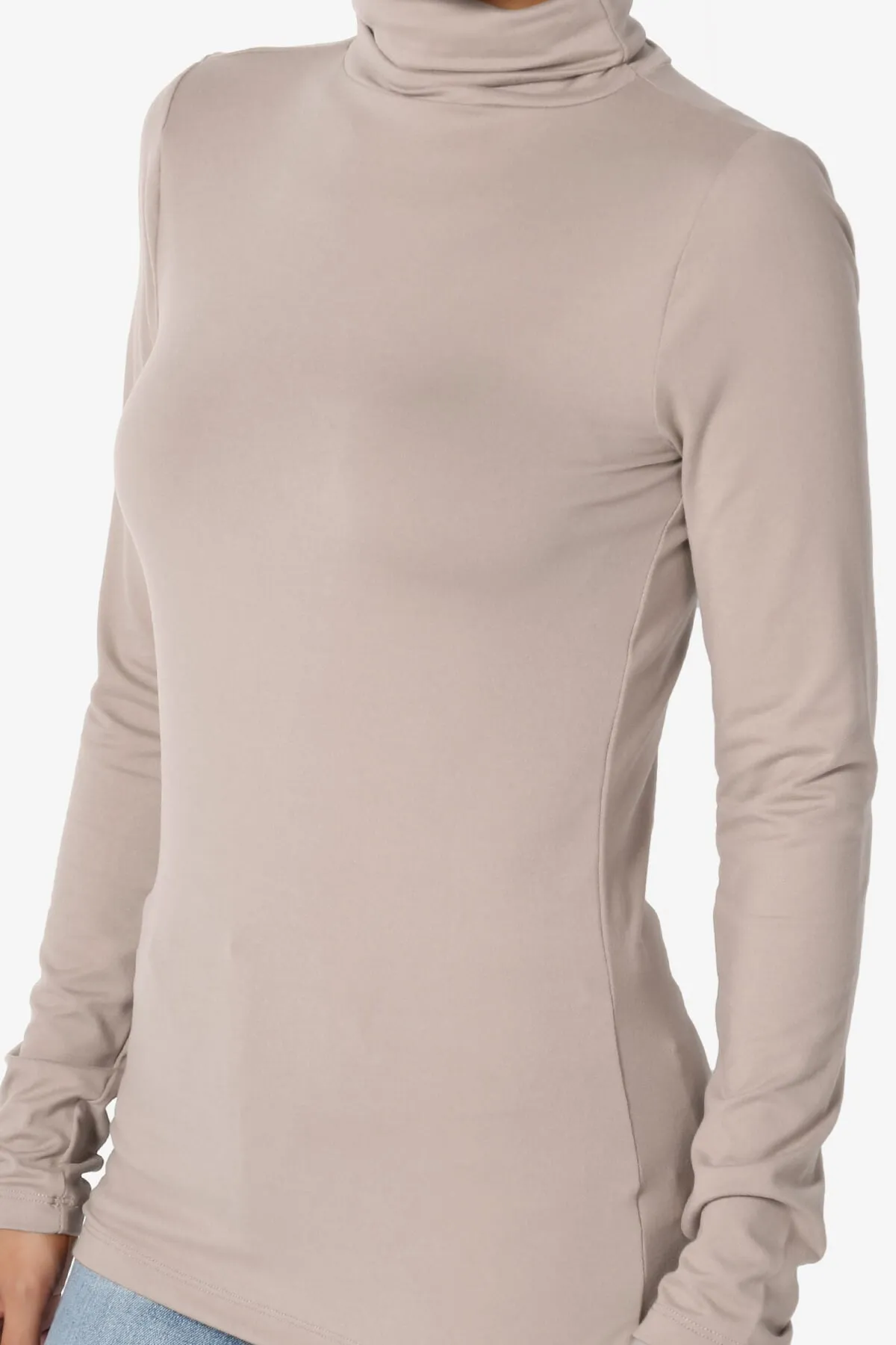 Viable Ruched Turtle Neck Long Sleeve Top PLUS