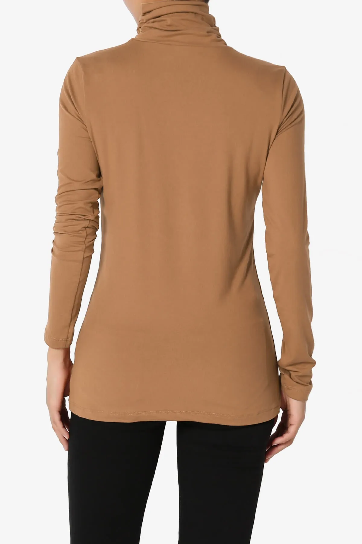 Viable Ruched Turtle Neck Long Sleeve Top PLUS